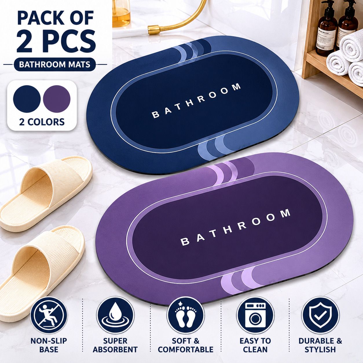 destinyhome Rubber Bathroom Mat-picture-11