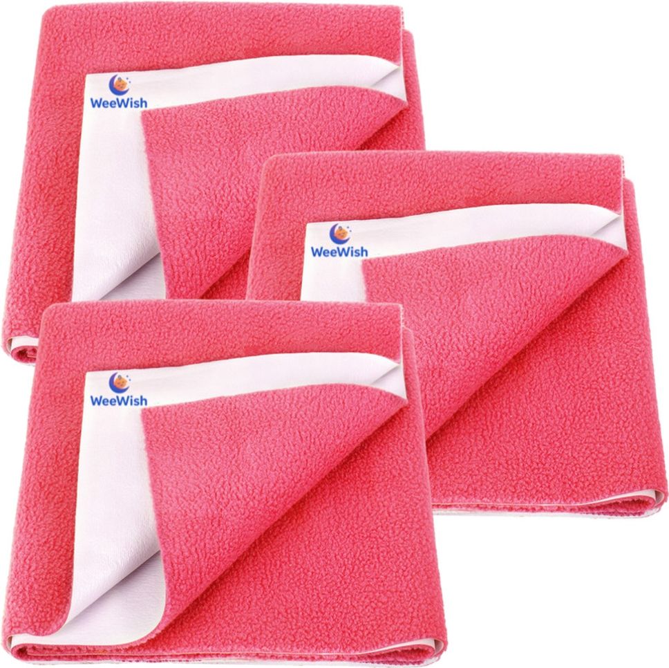 Baby Bed Protector – 100×140 cm (LARGE) - PACK OF 3 - ROSE PINK - Cotton, Fleece-image-30