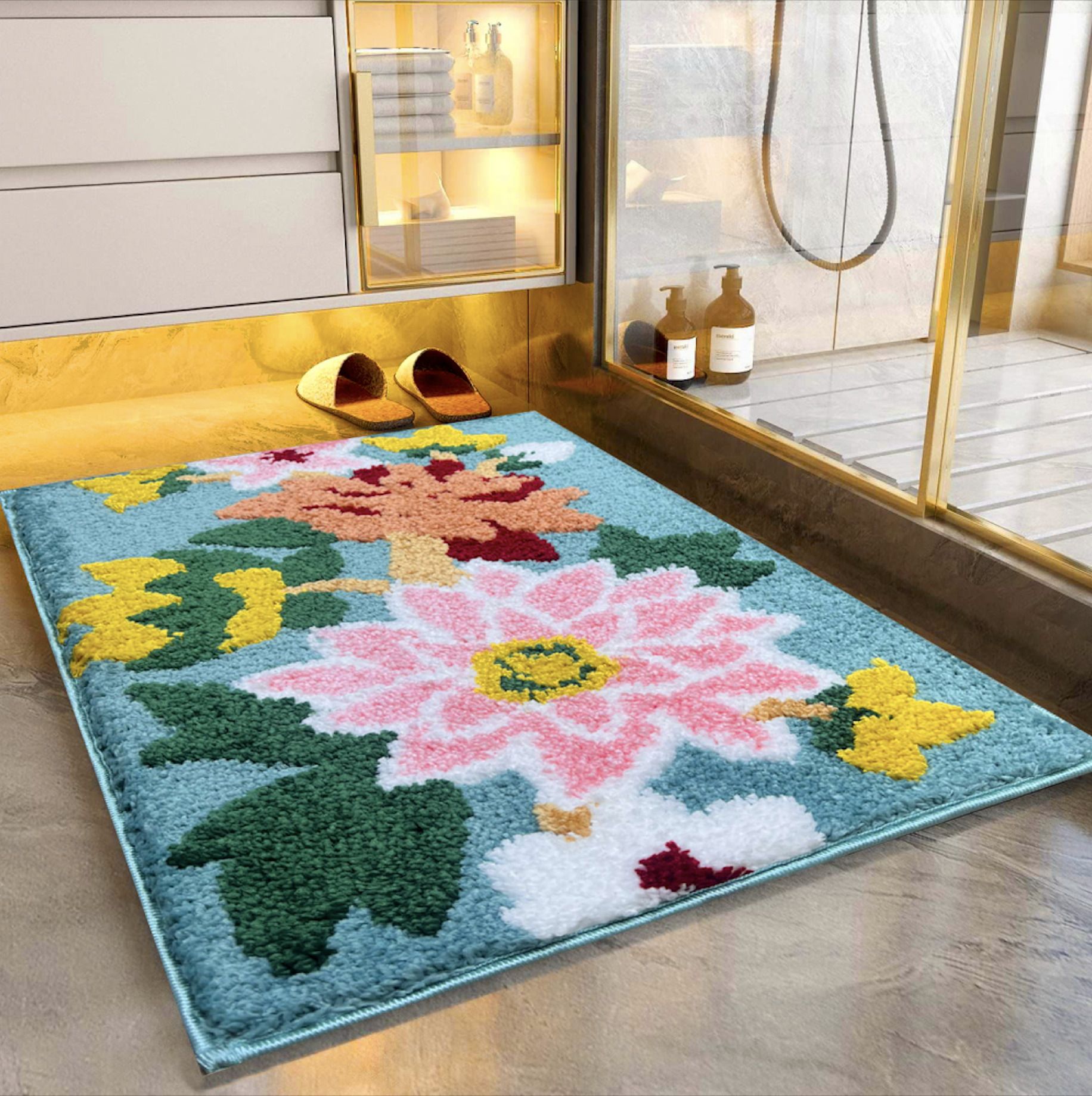 roseate Microfiber Bathroom Mat-picture-44