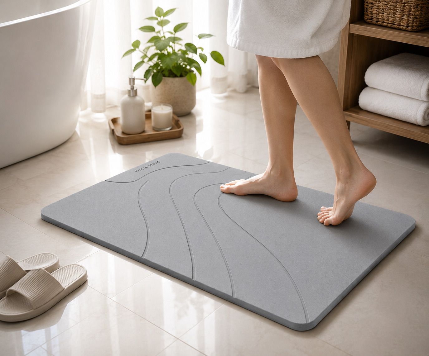 Microfiber, Polyester, Rubber Bathroom Mat-image-9