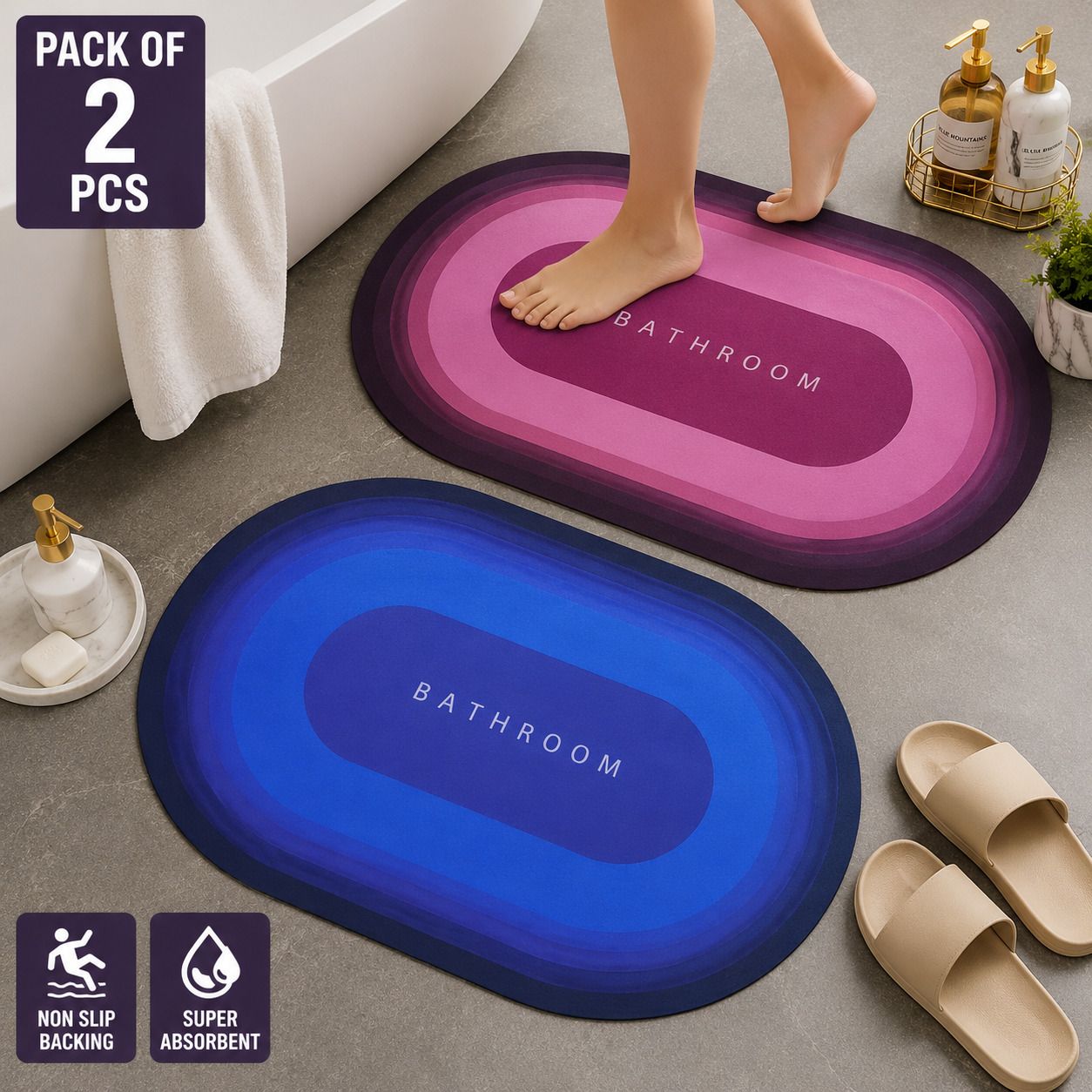 destinyhome Rubber Bathroom Mat-picture-19