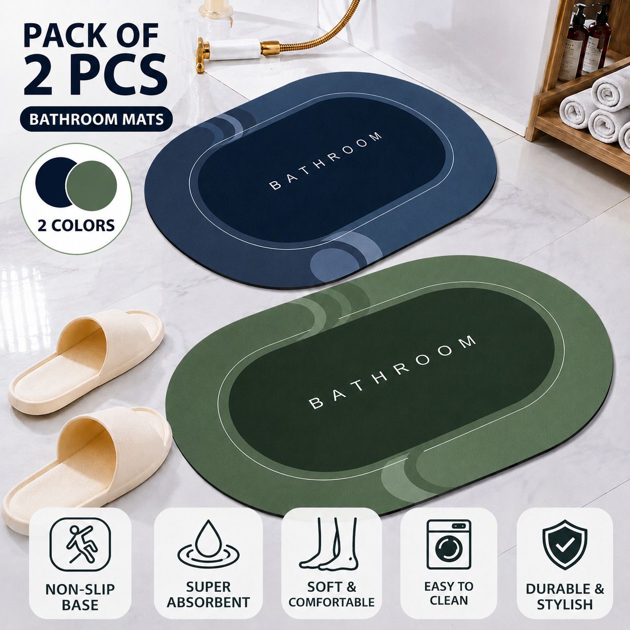 destinyhome Rubber Bathroom Mat-picture-3