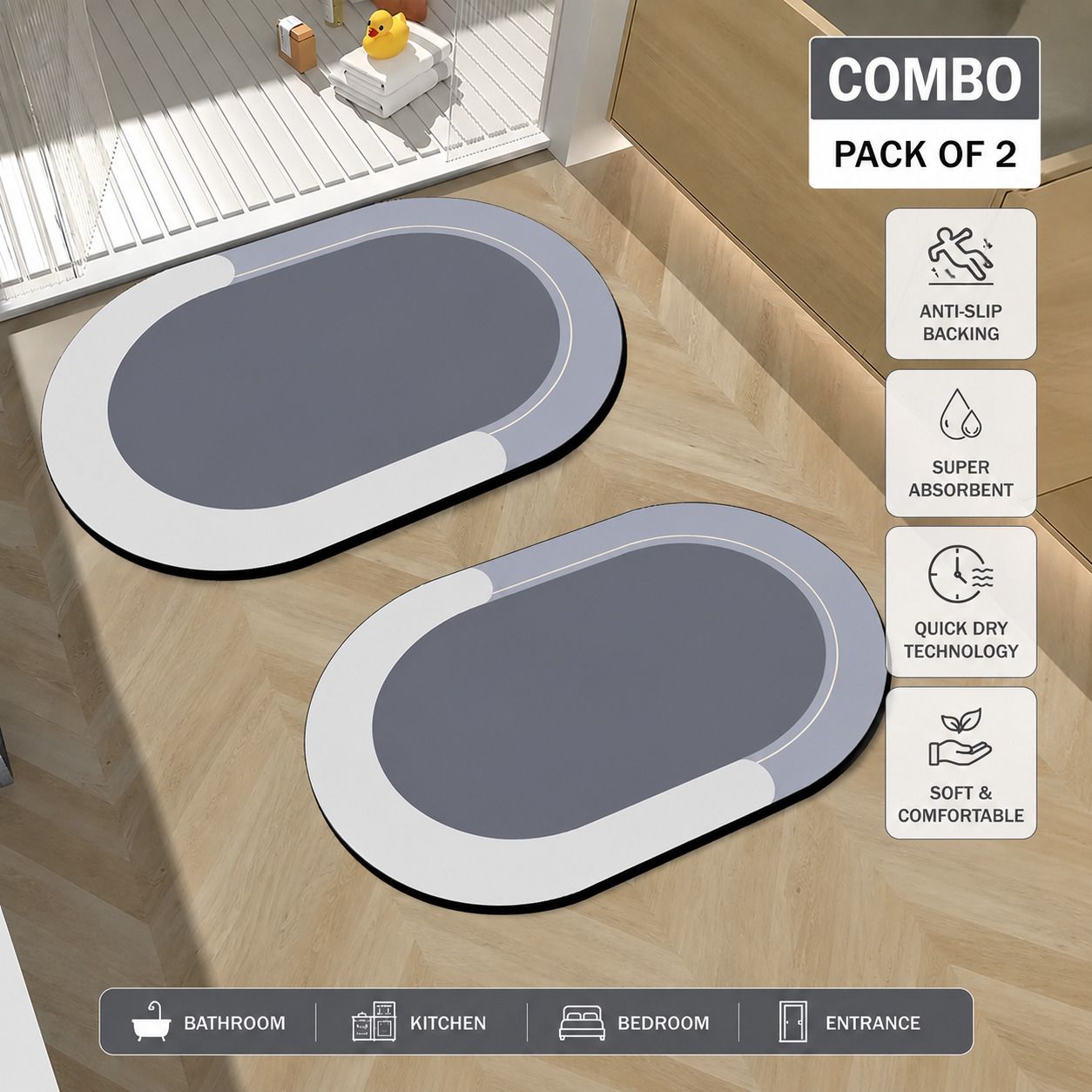 clenvo Rubber Bathroom Mat-picture-42