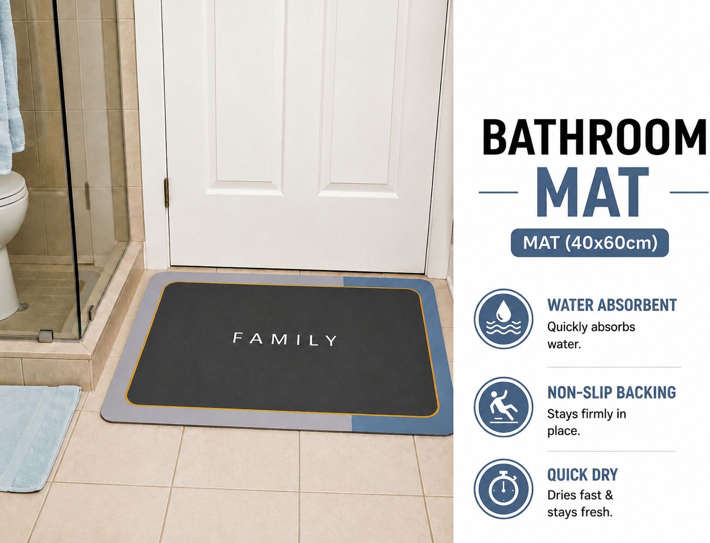 viora PVC (Polyvinyl Chloride) Bathroom Mat-picture-29