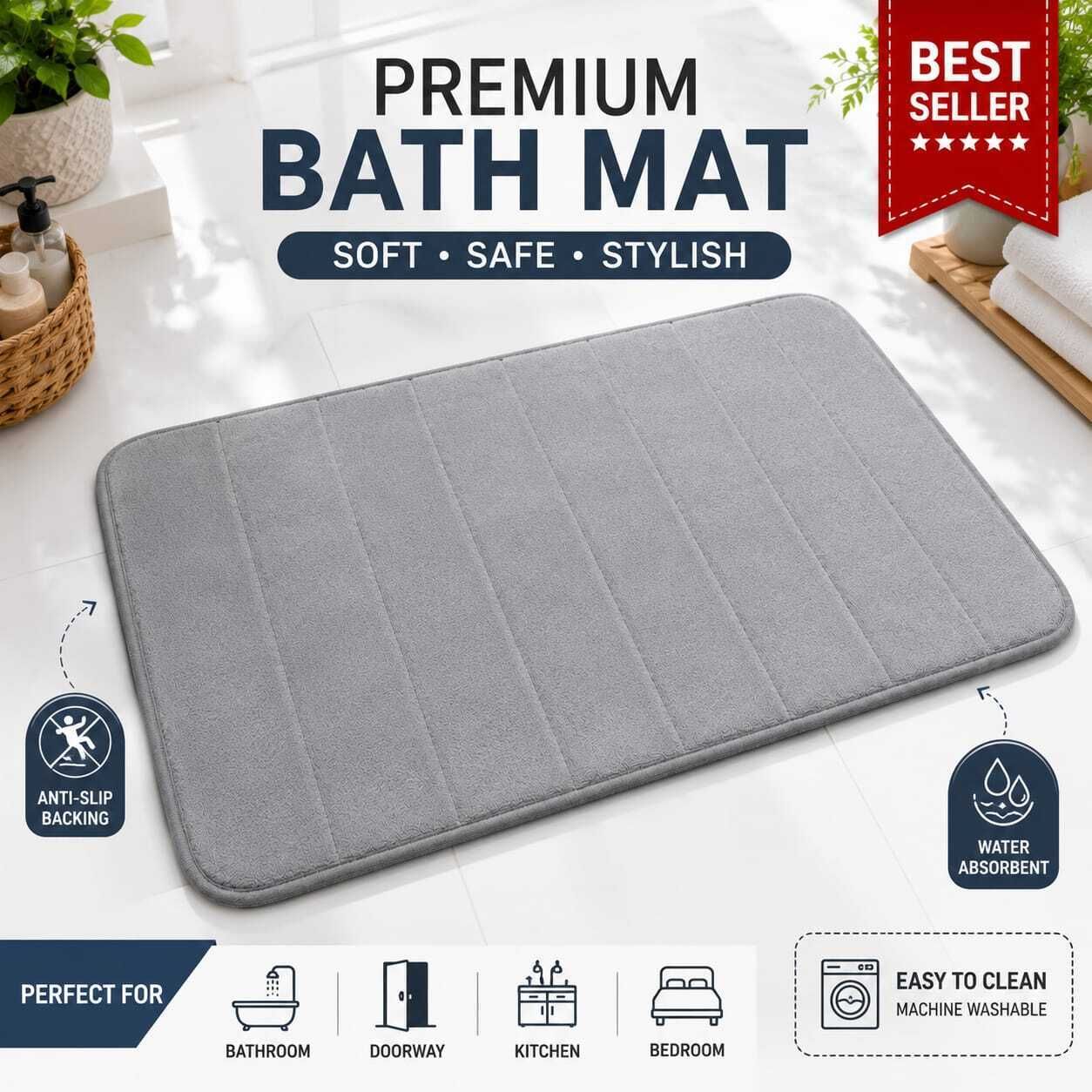 shreeji universe Polyester Bathroom Mat-picture-28