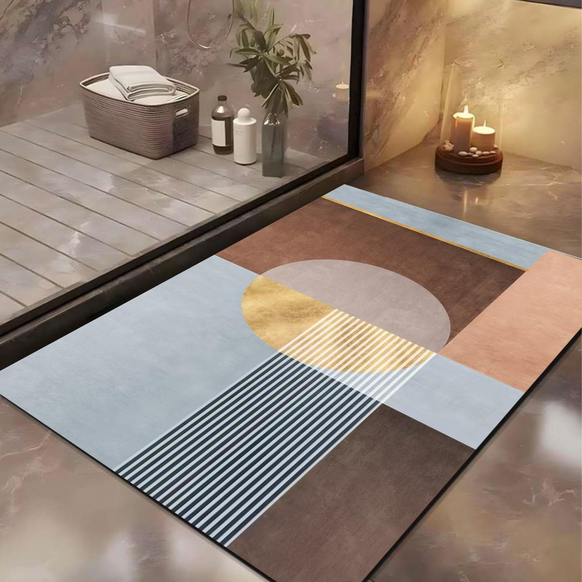 yellow weaves Rubber Bathroom Mat-picture-21