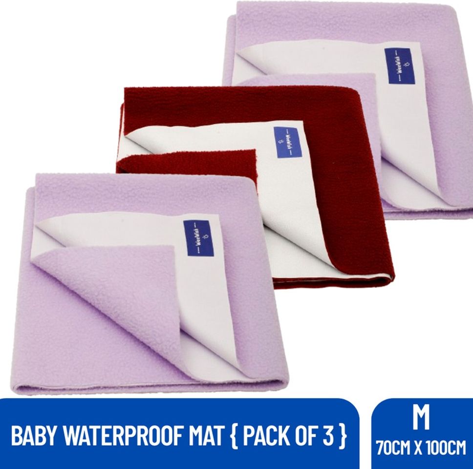 Waterproof, Cotton, Fleece Dry Sheet, Reusable & Washable, (MEDIUM), Pack of 3-image-34