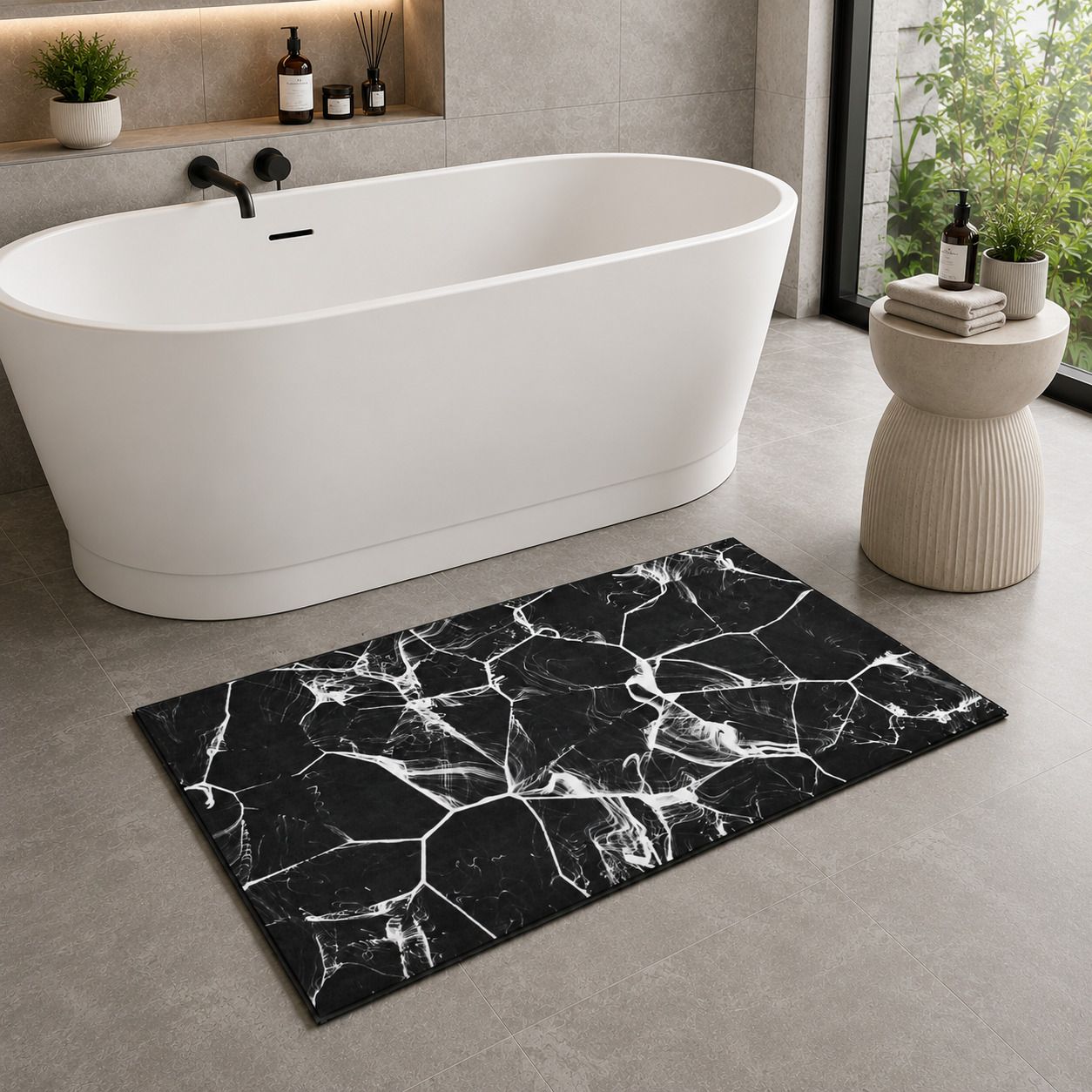 shya home Bamboo, Cotton, Microfiber, Rubber Bathroom Mat-picture-11