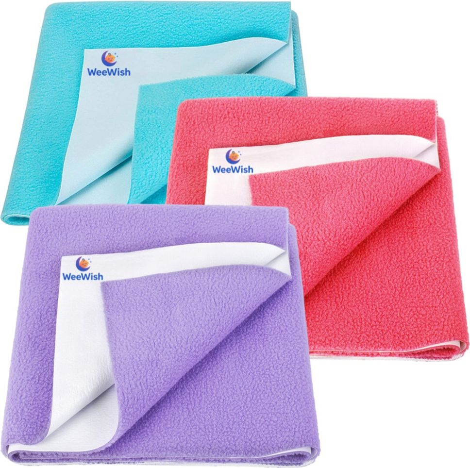 weewish Waterproof, Cotton, Fleece Dry Sheet, Reusable & Washable, (MEDIUM) - PACK OF 3-picture-48