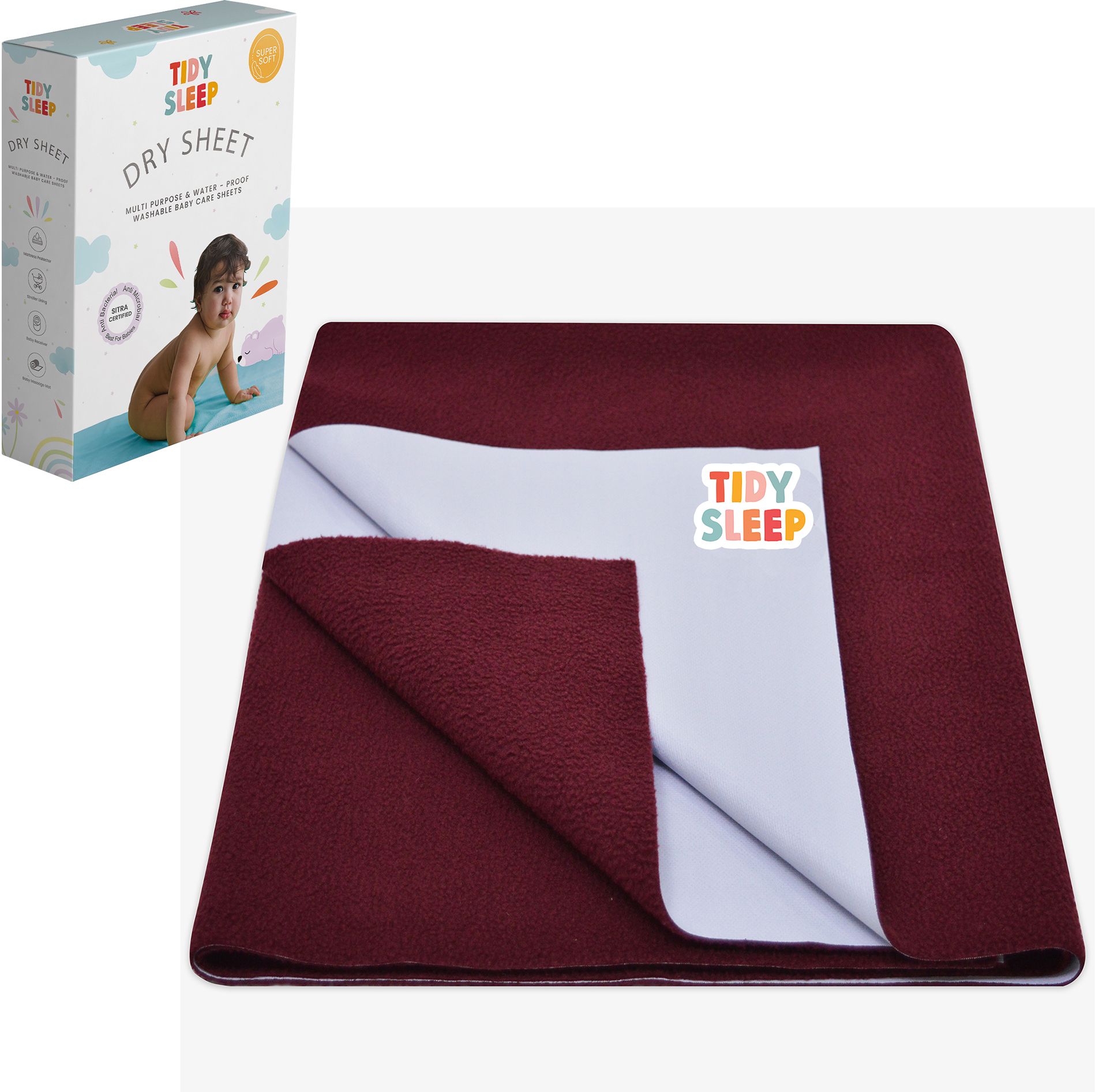 tidy sleep Cotton, Fleece Baby Bed Protecting Mat-picture-33