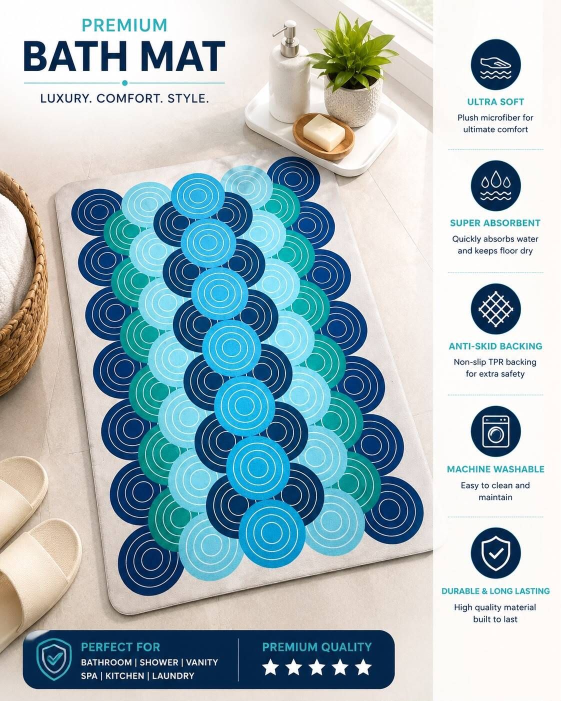 sana Microfiber Bathroom Mat-picture-19