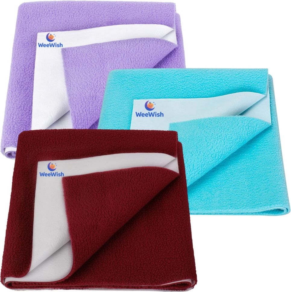 weewish Waterproof, Cotton, Fleece Dry Sheet, Reusable & Washable, (MEDIUM) - PACK OF 3-picture-14