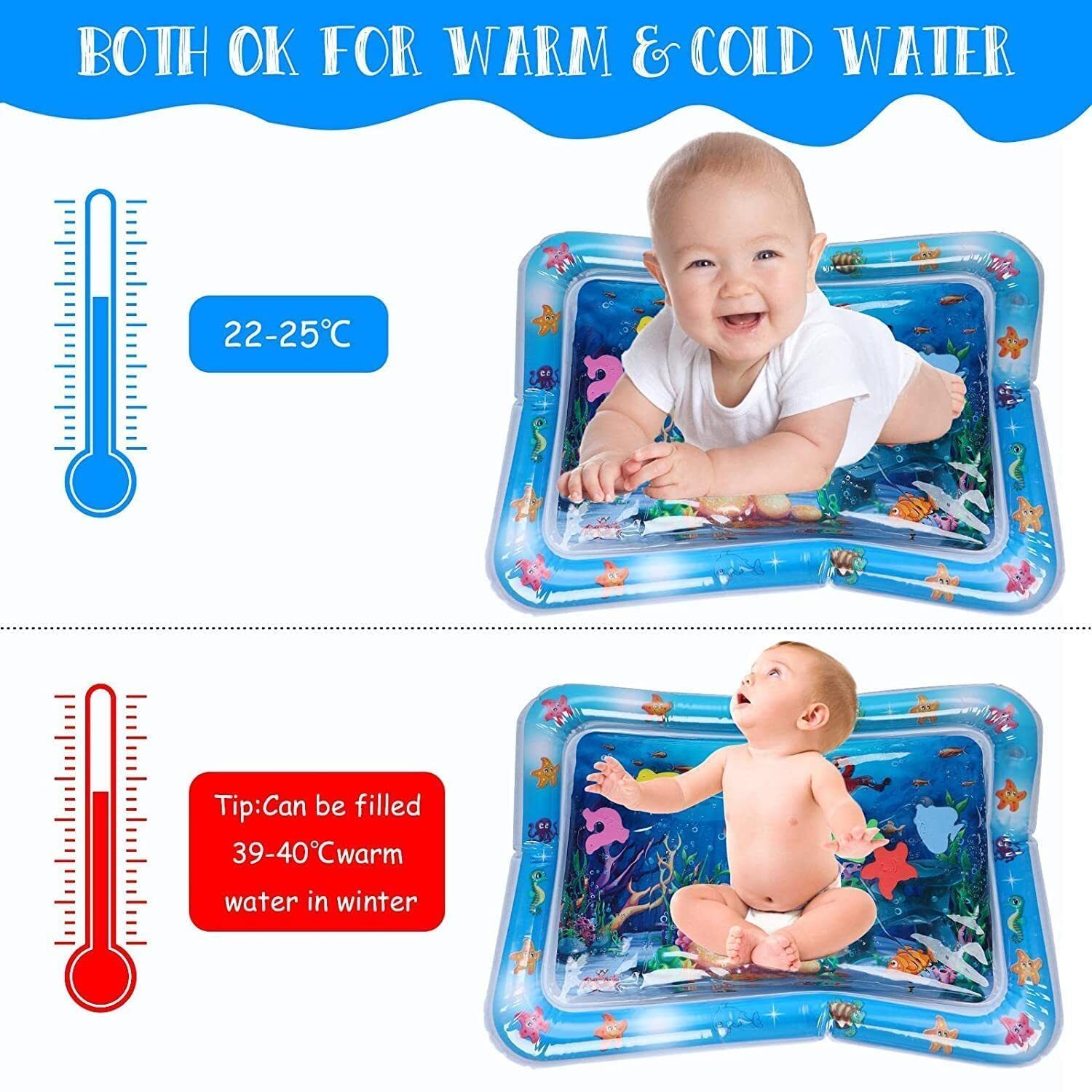 Baby Bath Set with Inflatable Water Play Mat & Toys Square Baby Bath Set with Inflatable Water Play Mat & Toys Drop-in Bathtub-image-21