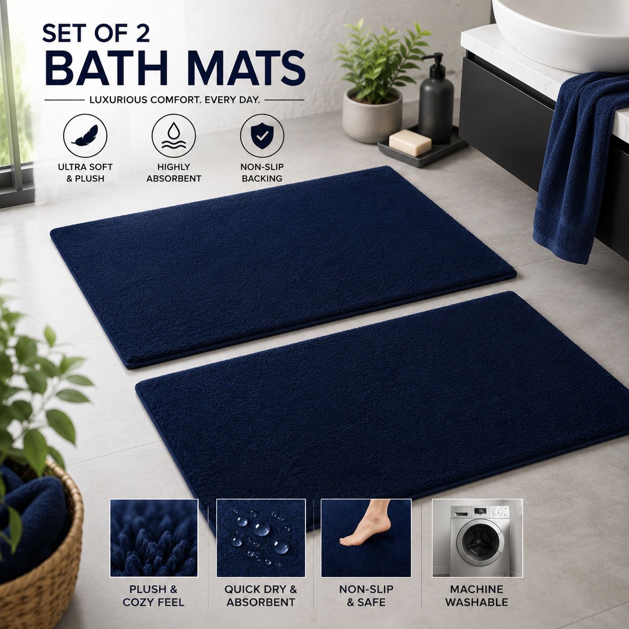 fashion unlimited Microfiber Bathroom Mat-picture-12