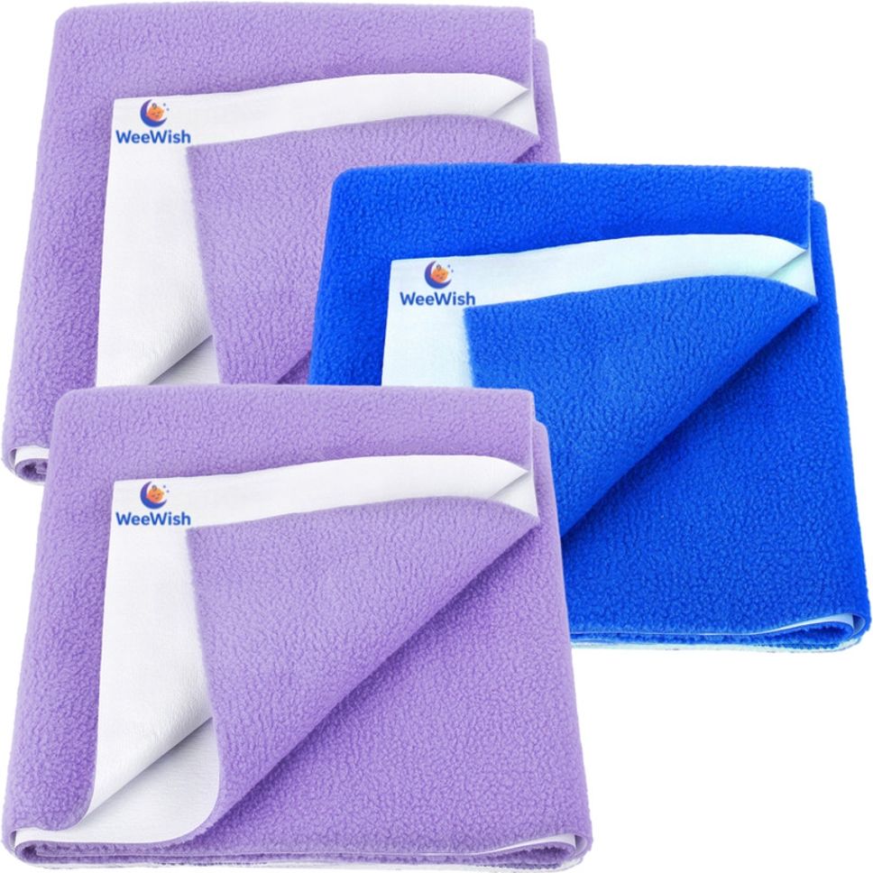 weewish Waterproof, Cotton, Fleece Dry Sheet, Reusable & Washable, (MEDIUM) - PACK OF 3-picture-12