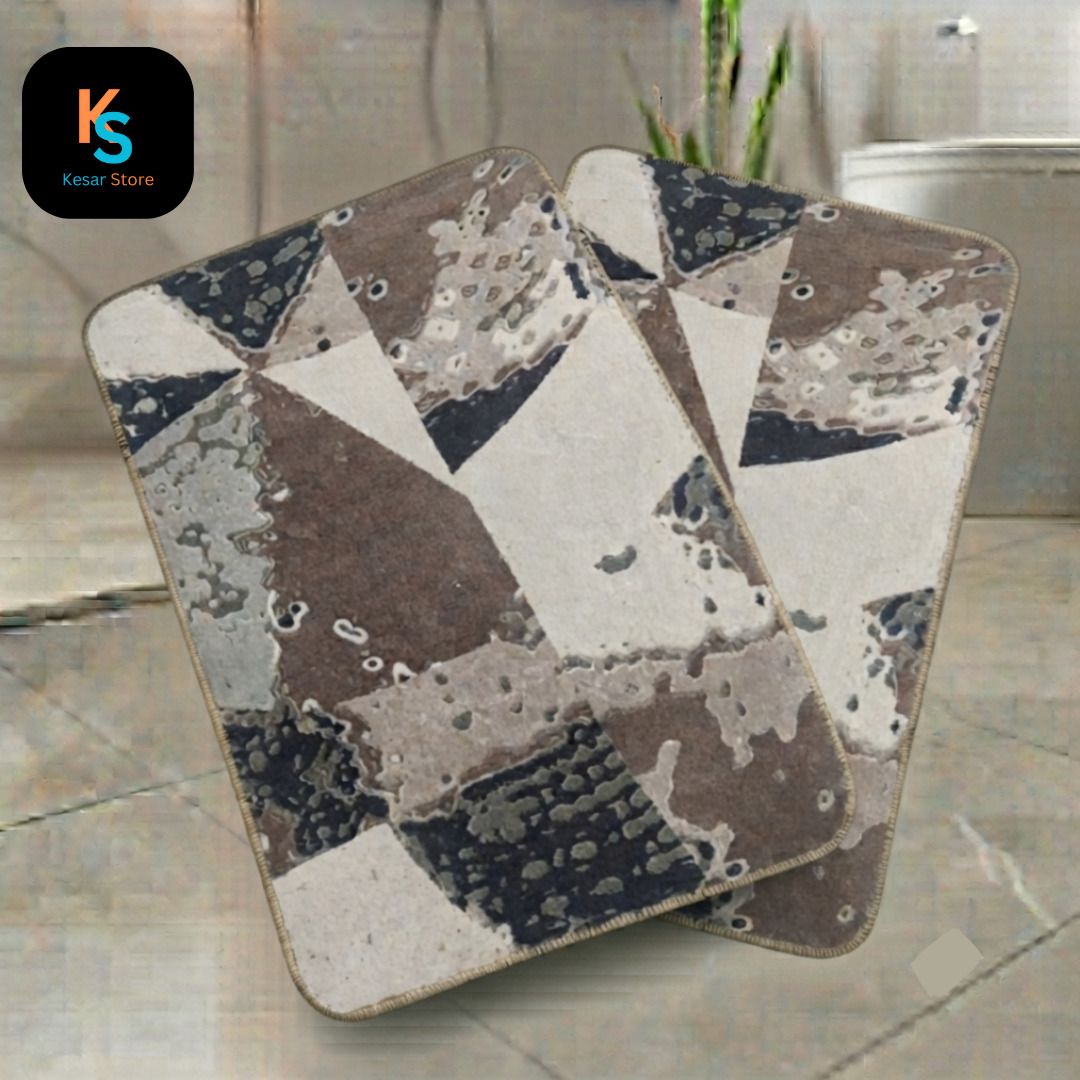 kesar store Rubber, Velvet Bathroom Mat-picture-46