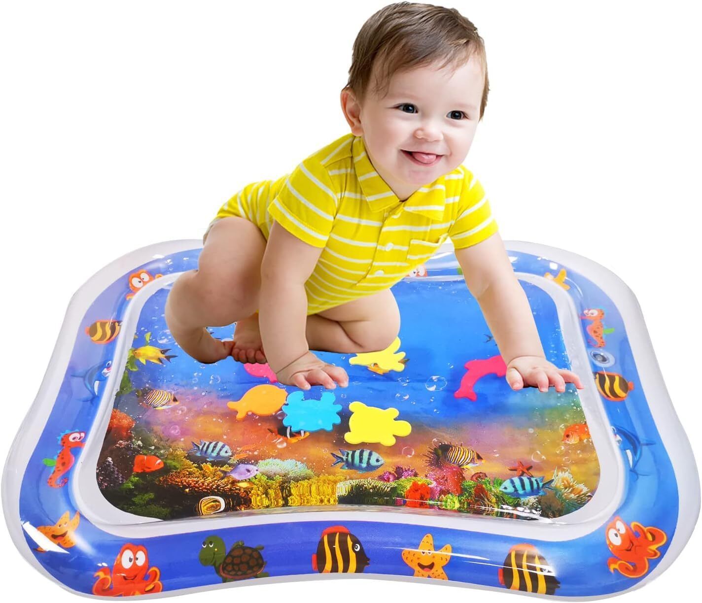 pulsbery Blue***Tummy time Water Play Mat Baby And Toddler Time Play Inflatable Water Mat Inflatable Swimming Mats-picture-26
