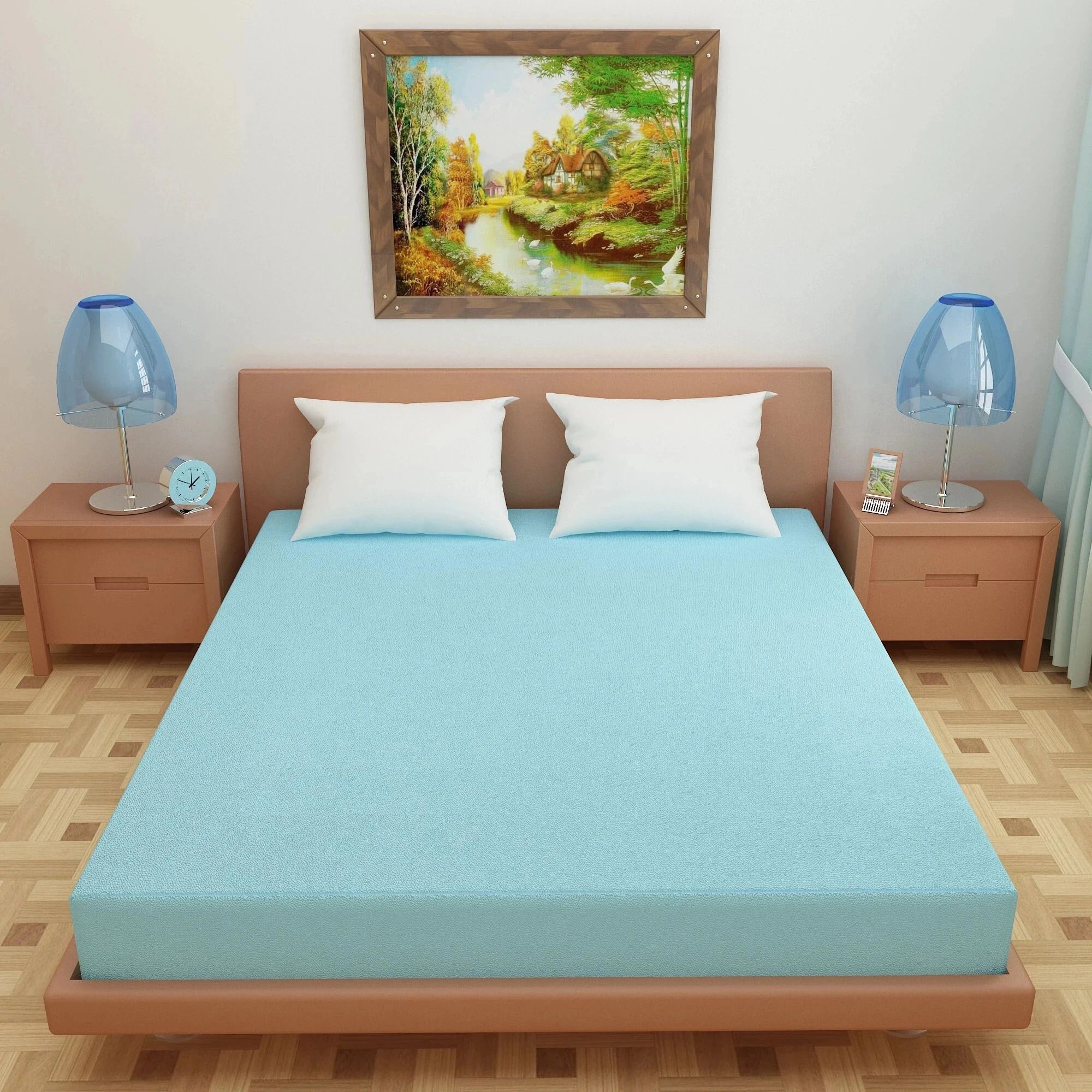 dream care Fitted King Size Breathable, Stretchable, Waterproof Mattress Cover-picture-25
