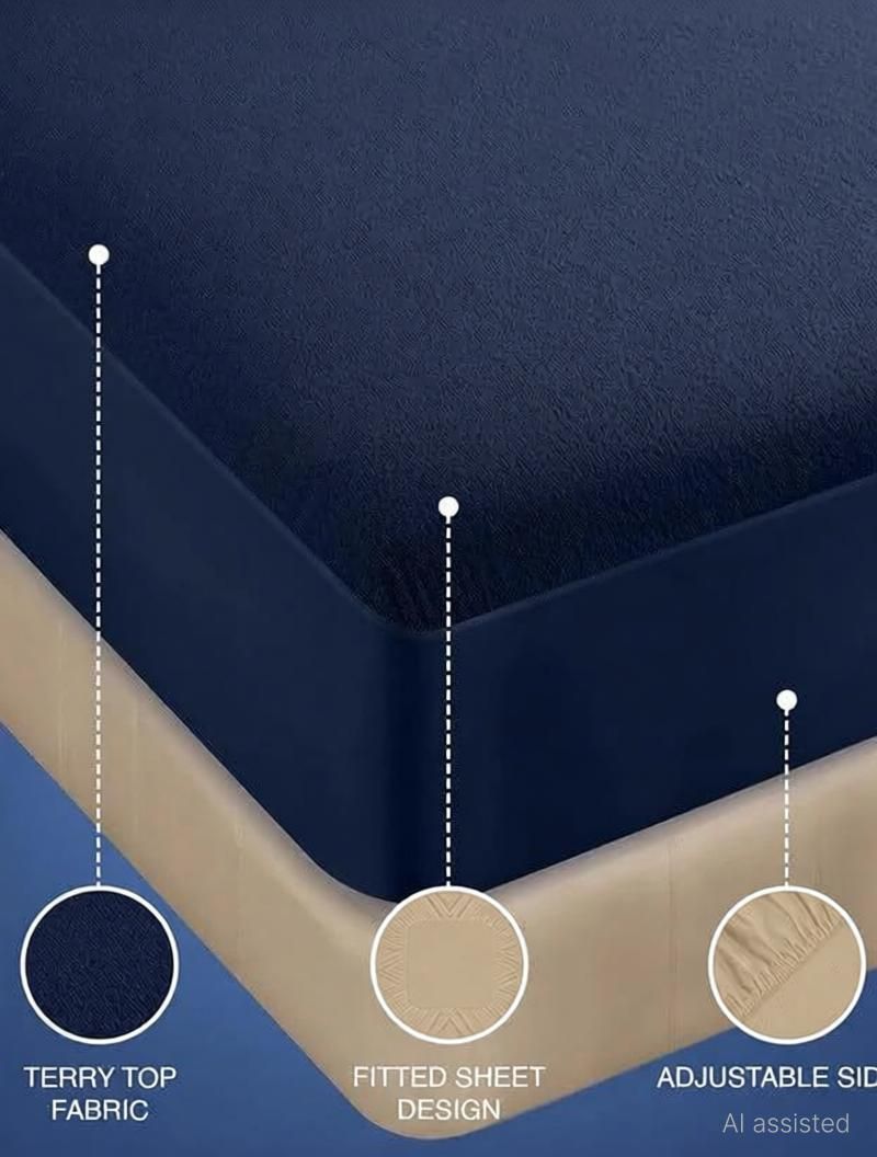 Ultrasleep Single Size Fitted Terry Cotton Breathable, Waterproof Mattress Cover-image-48