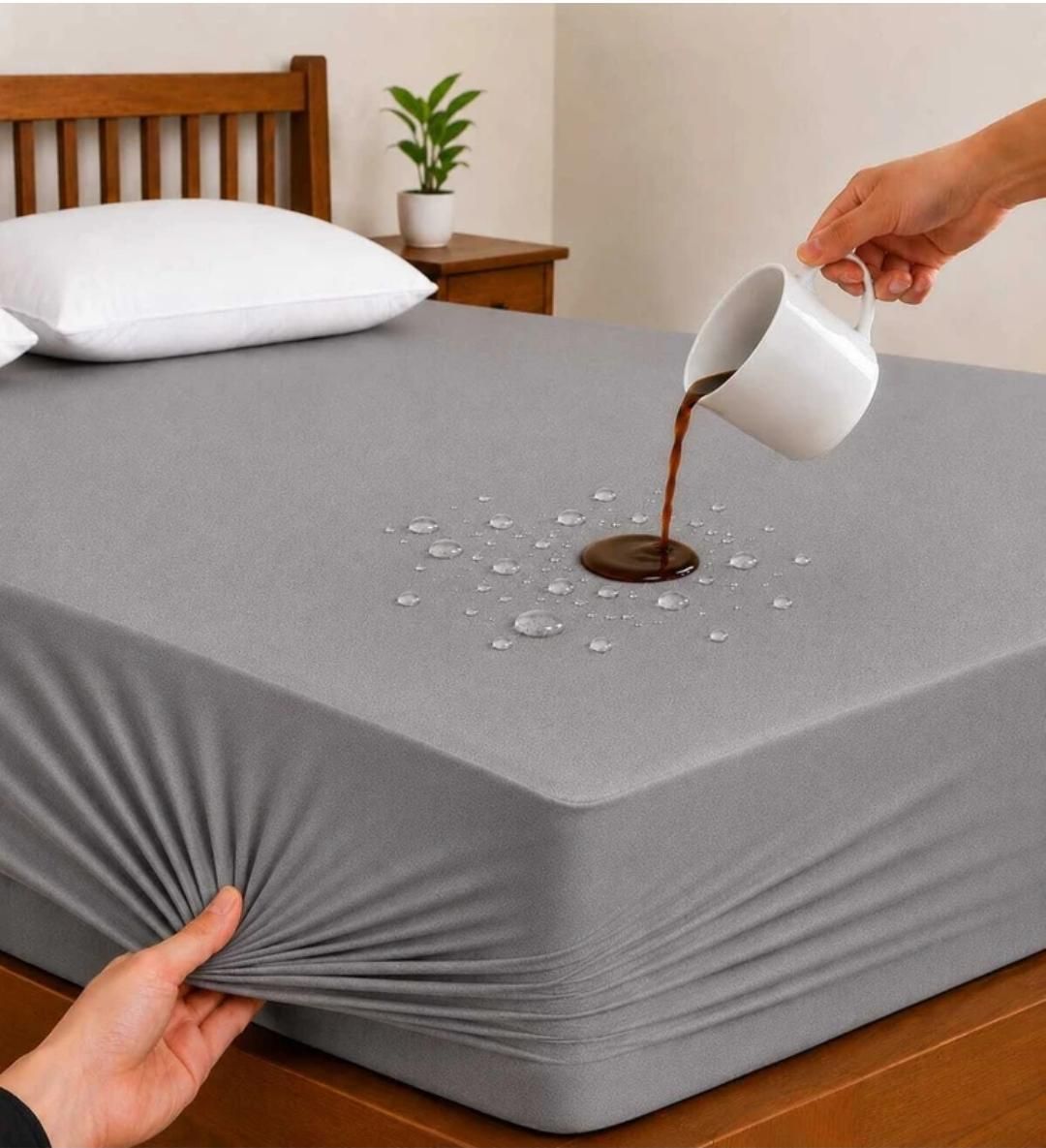 Kanishka King Size Fitted Terry Cotton Waterproof Mattress Cover-image-26