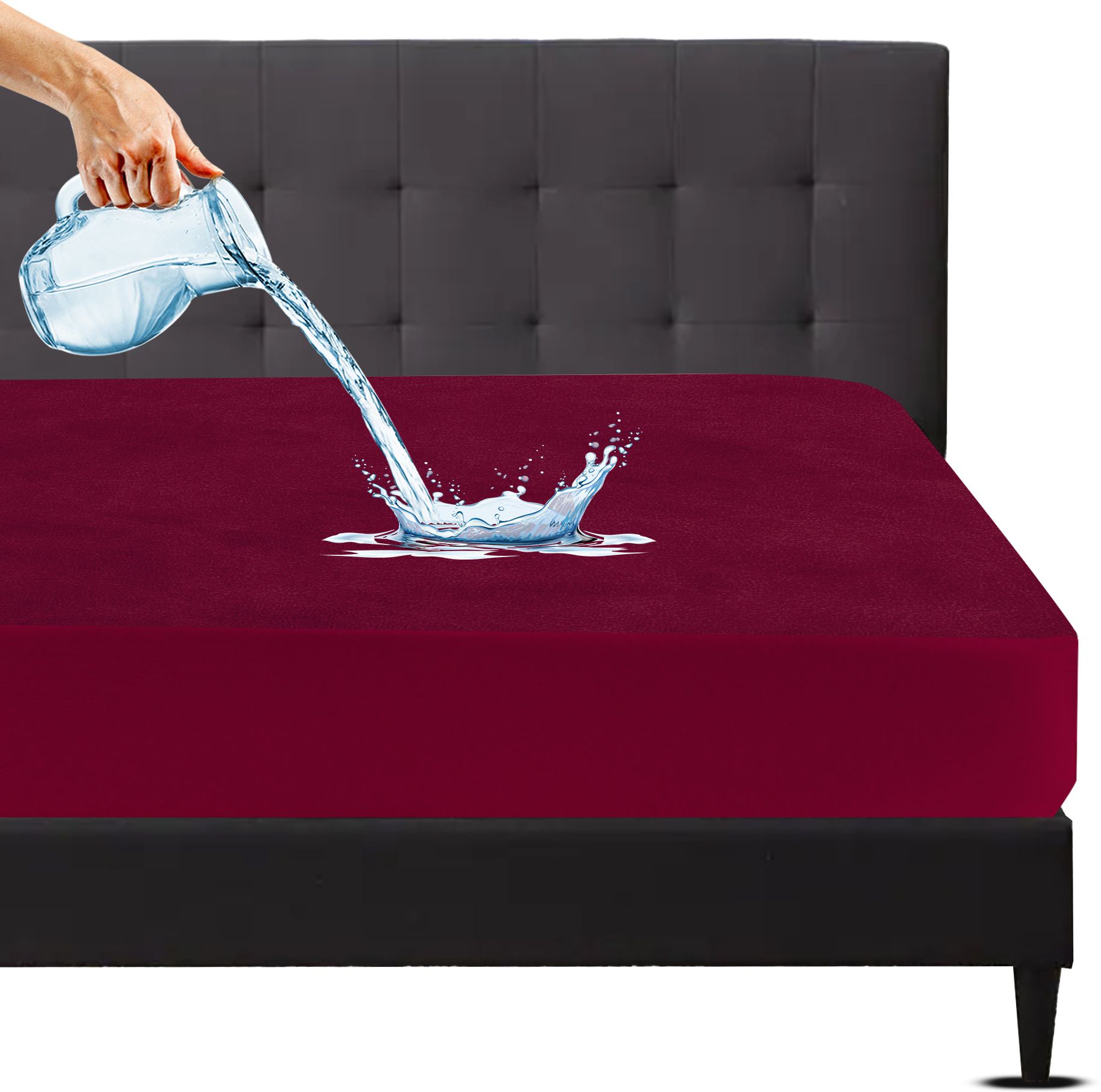 mattress protector Fitted Queen Size Waterproof, Stretchable, Breathable Mattress Cover-picture-1