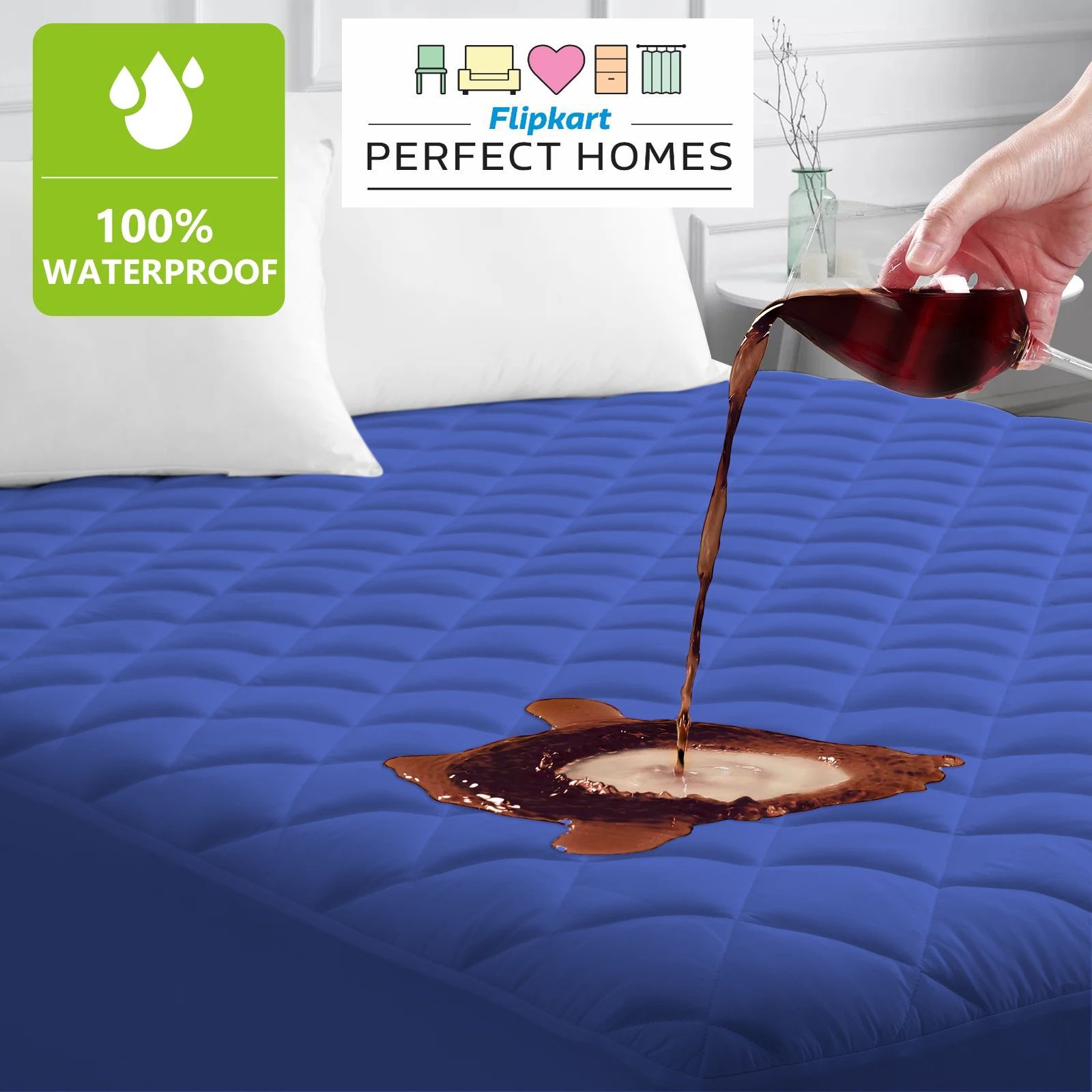 Fitted Double Size Breathable, Stretchable, Waterproof Mattress Cover