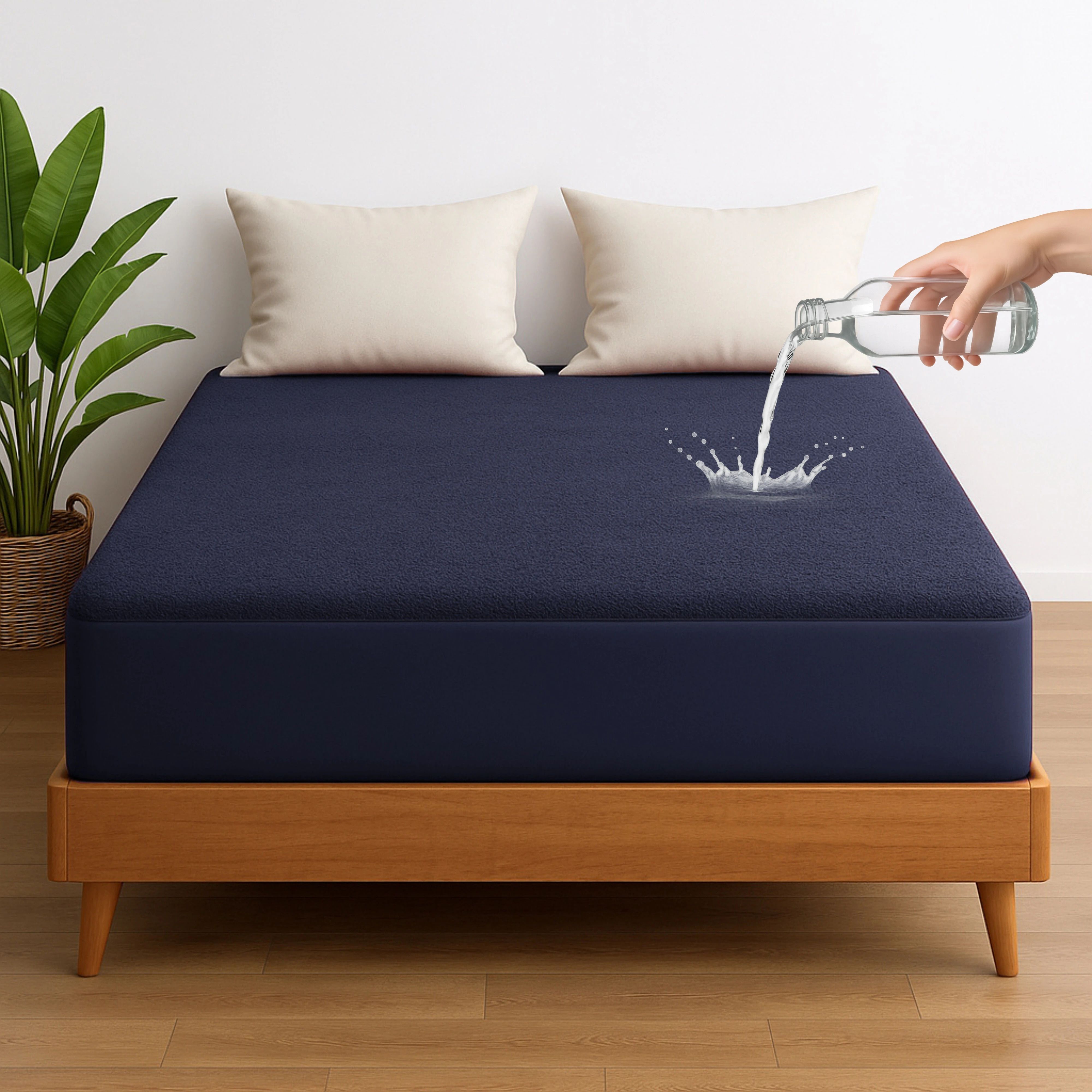 Fitted Queen Size Breathable, Stretchable, Waterproof Mattress Cover