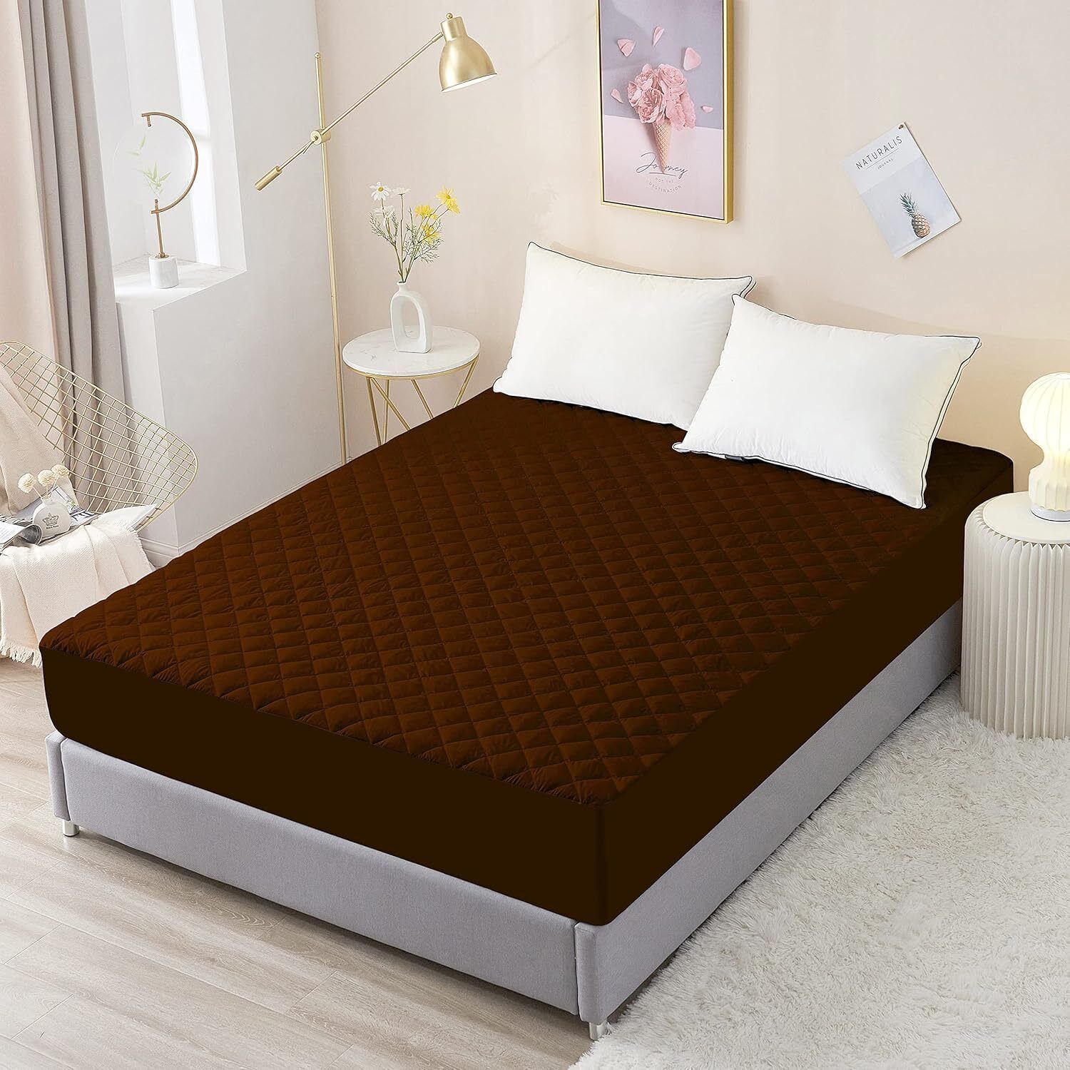 EVERDECOR Double, Queen Size Fitted Micro Breathable, Stretchable, Waterproof Mattress Cover-picture-18