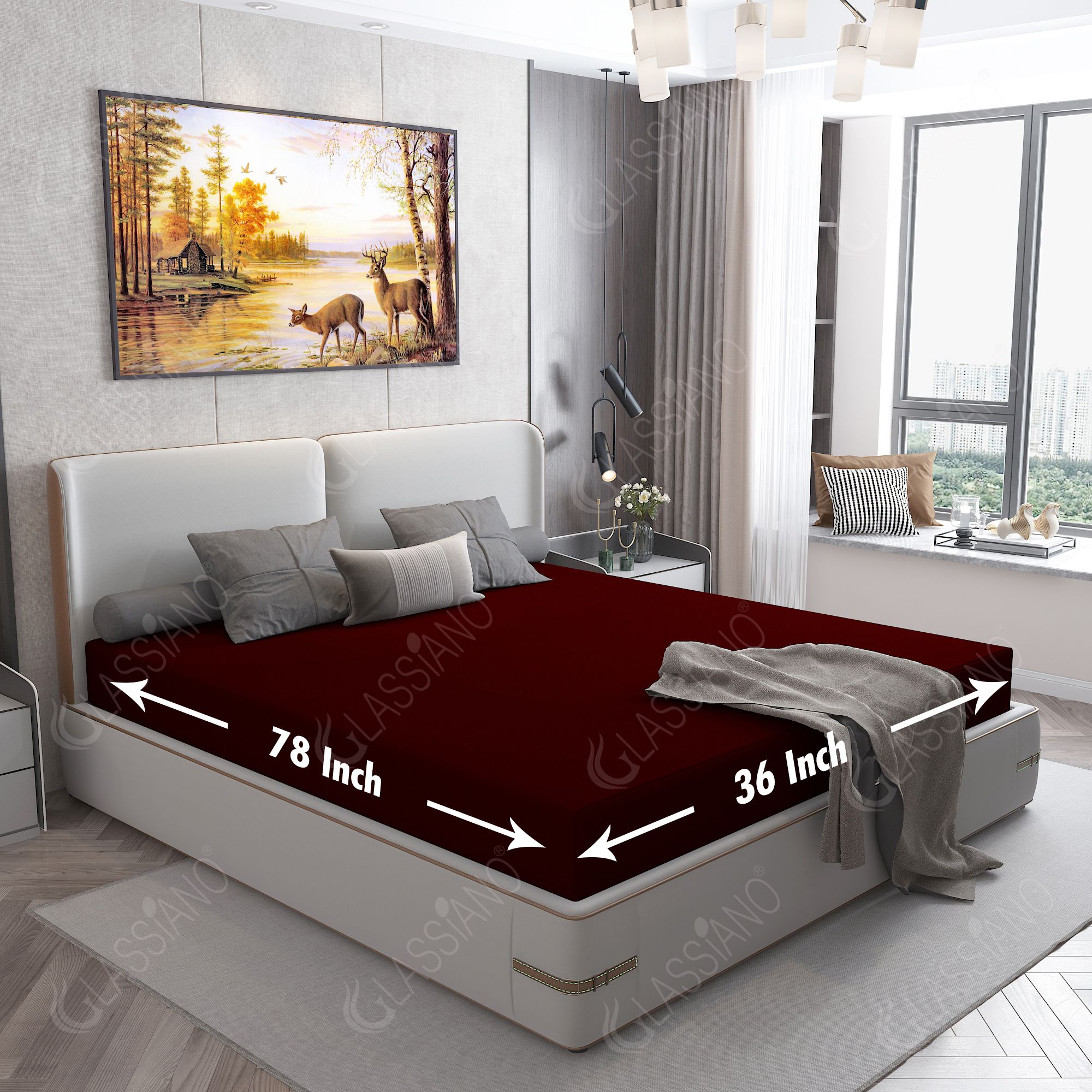 Glassiano Single Size Fitted Terry Cotton Breathable, Stretchable, Waterproof Mattress Cover-picture-18