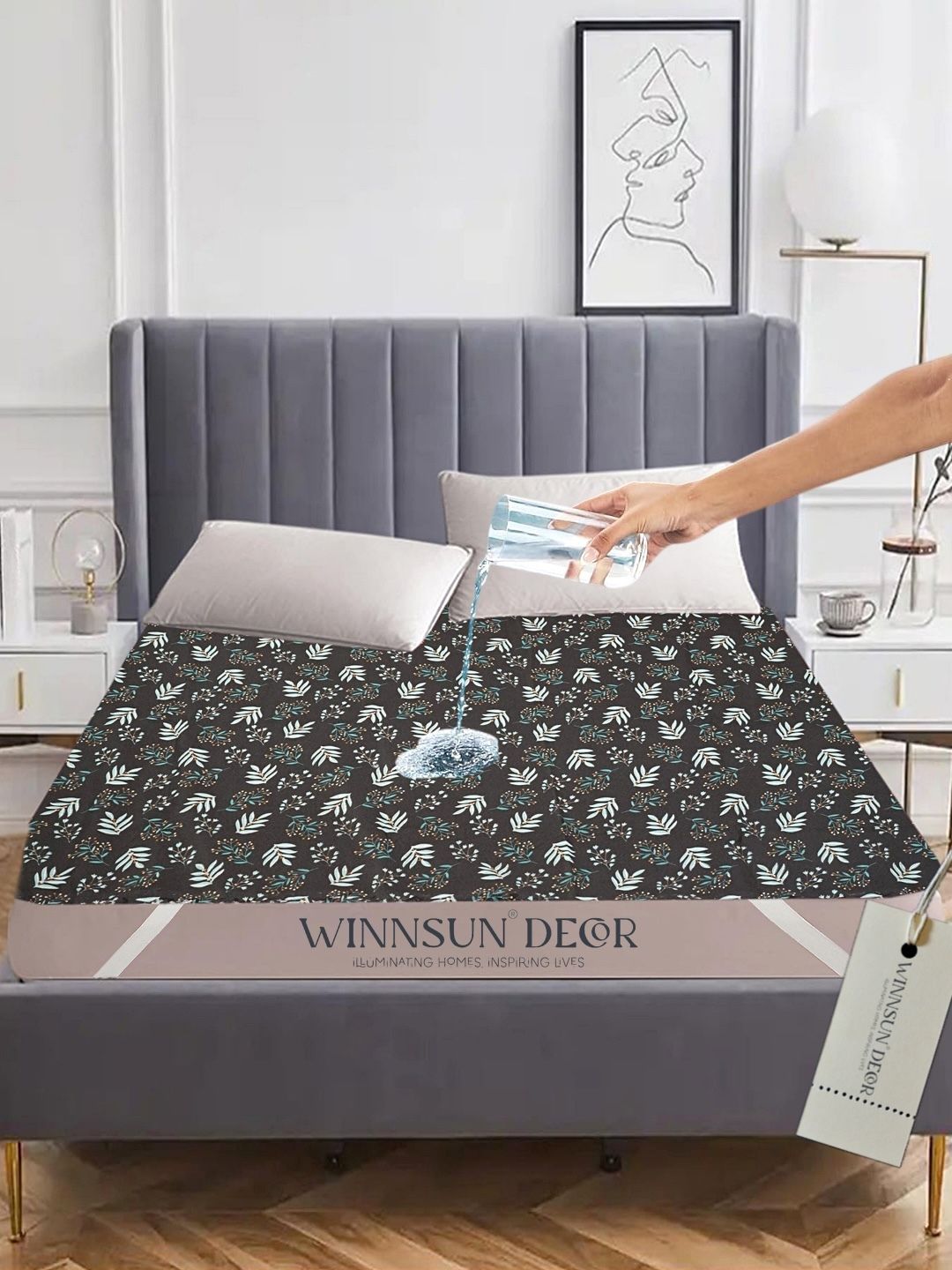 winnsun Elastic Strap King Size Waterproof Mattress Cover-picture-16