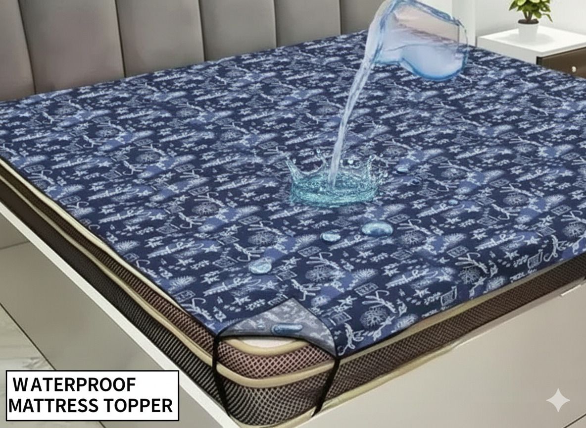 SVASTI Double Size Elastic Strap Polycotton Waterproof, Breathable Mattress Cover-picture-12
