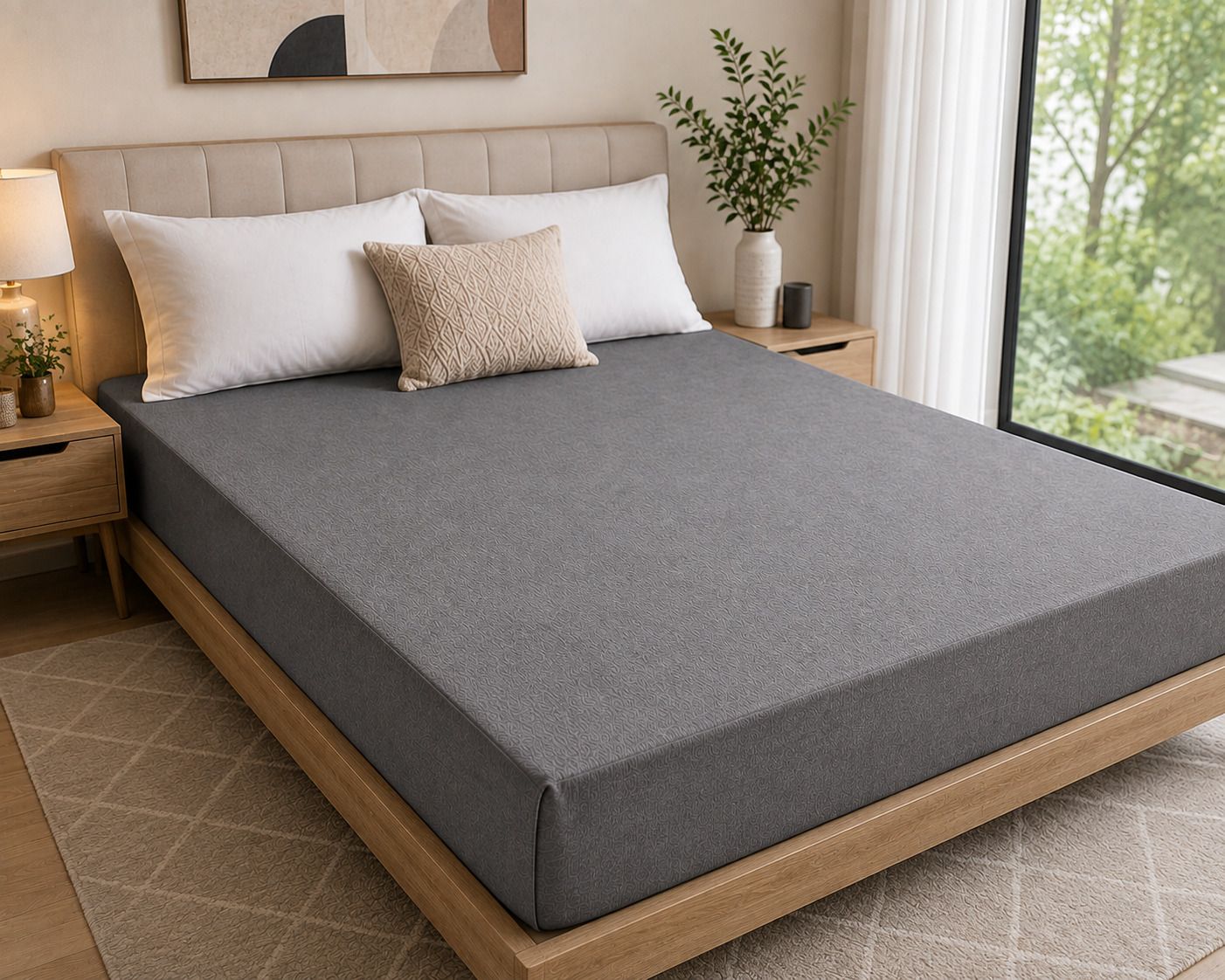 Sks Enterprises Queen Size Elastic Strap Terry Cotton Waterproof Mattress Cover-image-36
