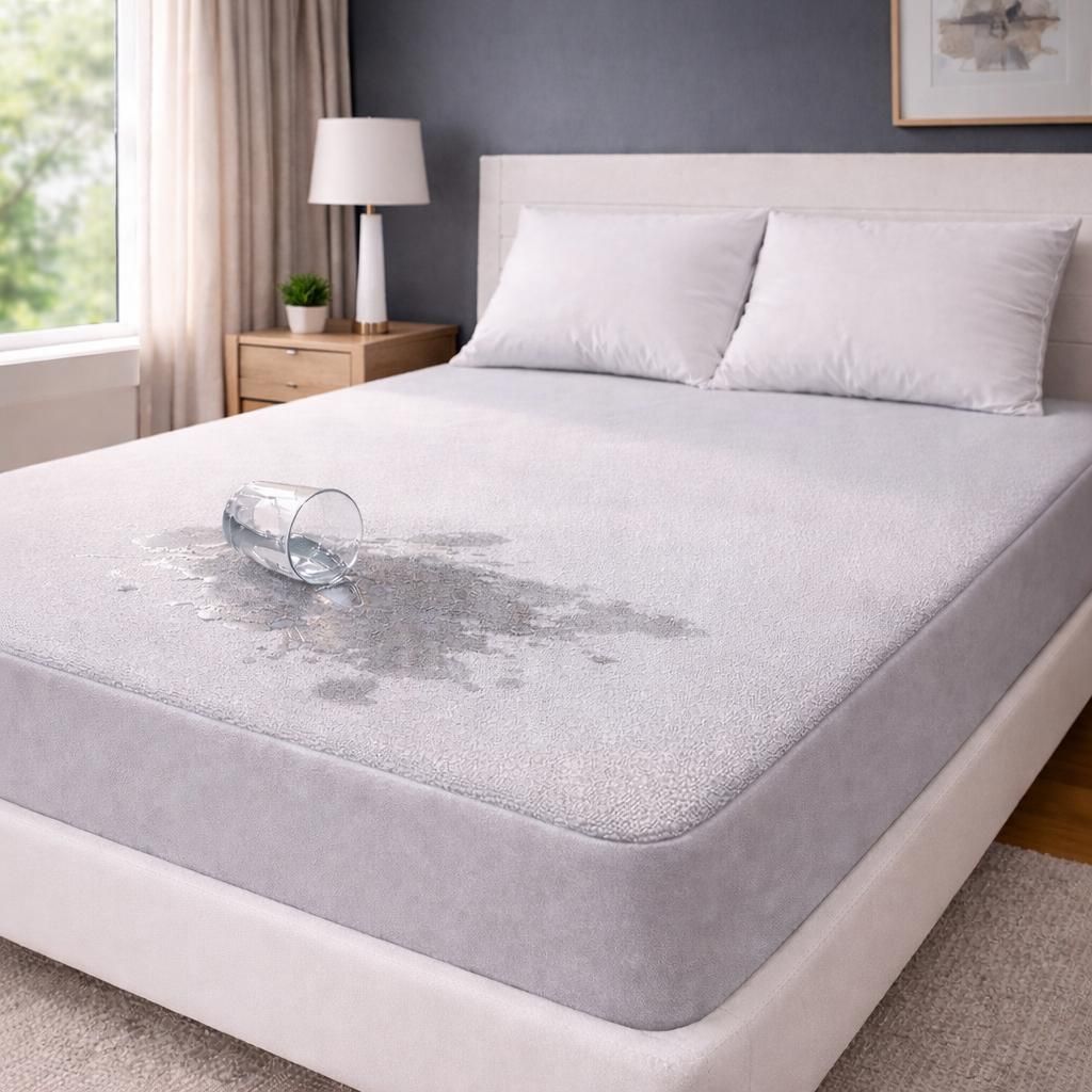 Shyam creative Double Size Fitted Cotton Waterproof Mattress Cover-image-49