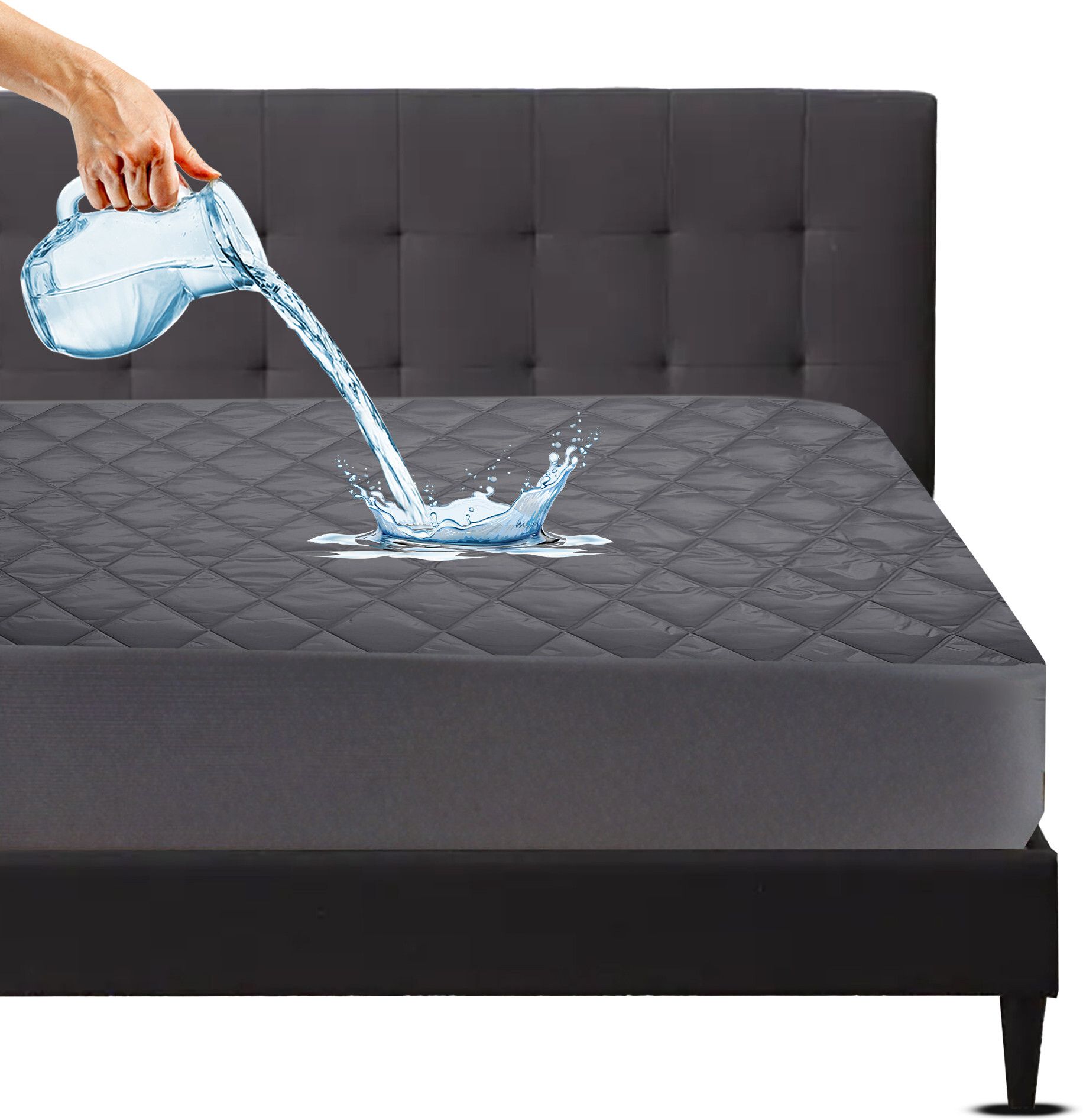mattress protector Fitted King Size Waterproof, Stretchable, Breathable Mattress Cover-picture-2