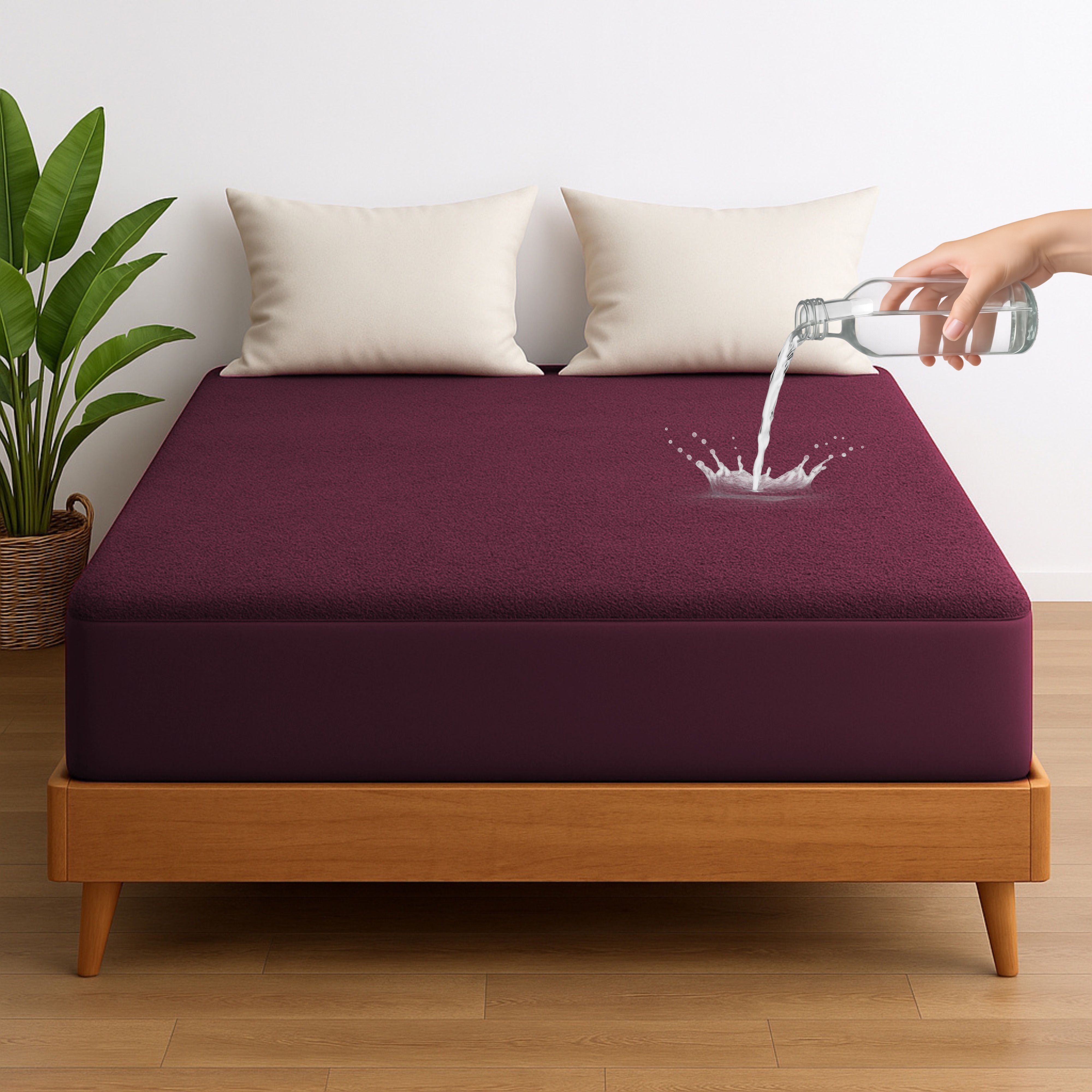 Queen Size Fitted Terry Cotton Breathable, Stretchable, Waterproof Mattress Cover