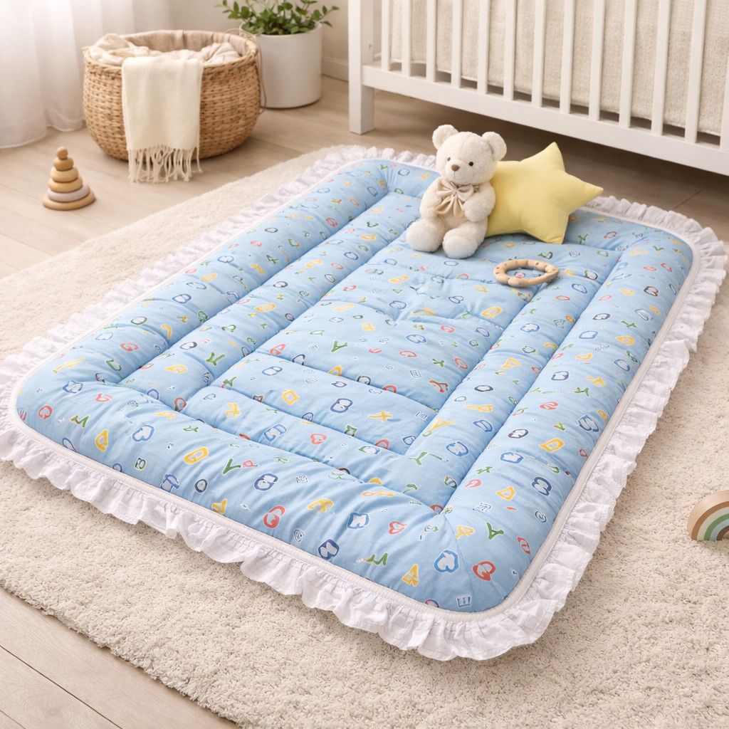 New Born Baby Supper Soft Fril Mattress(0-6 Months)( Pack Of 1)-image-29