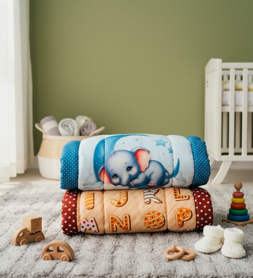 ABCD and Cute Elephant Printed Soft Cotton Baby Sleeping Mattress pack of-2-image-48