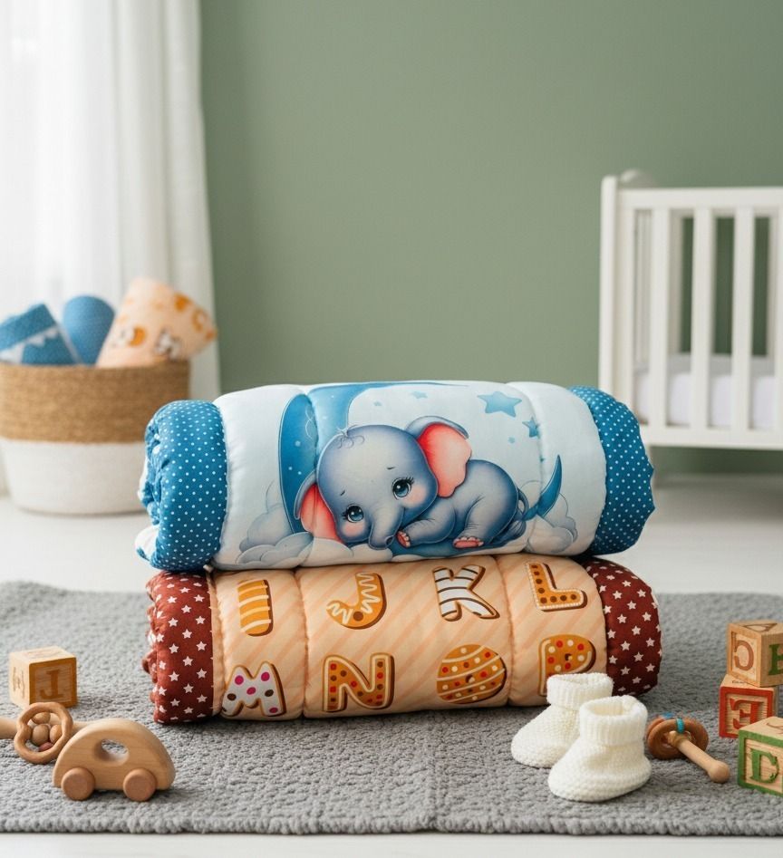 Cotton Feel Elephant and ABCD Print Baby Sleeping Mattress pack of-2-image-33