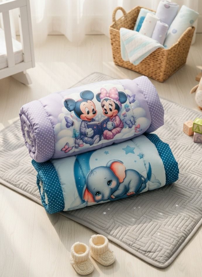 For All-Season Soft Cotton Baby Bedding with Vibrant Cartoon Graphics Print 2Pcs-image-27