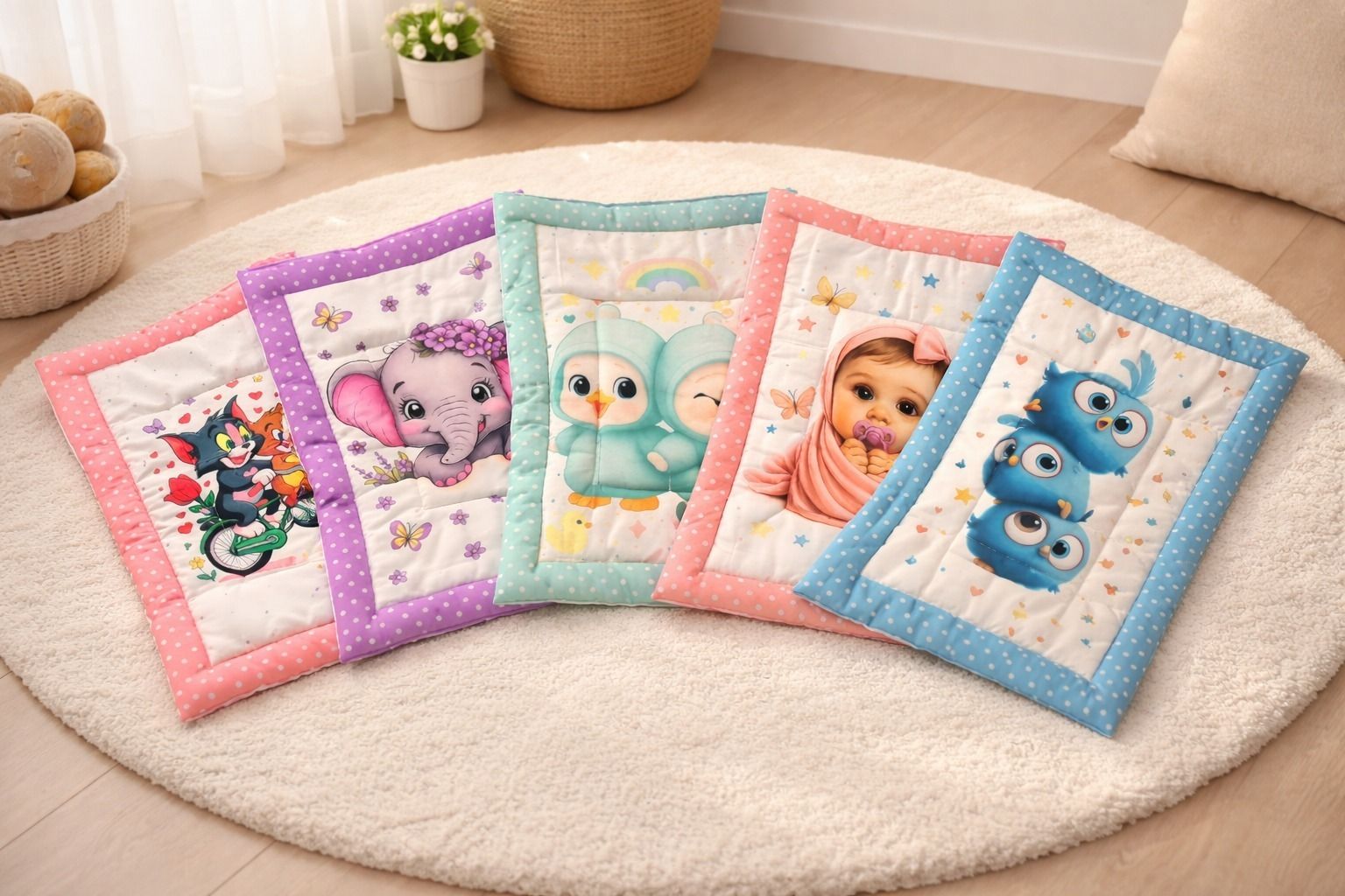 Baby Dream Printed Portable Mattress Pack of-5-image-1