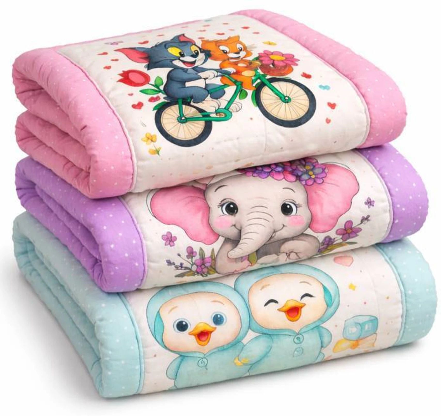 Tom & Jerry Design Baby Godadi | Soft Cotton Newborn Godri (Multi Colour)-image-19