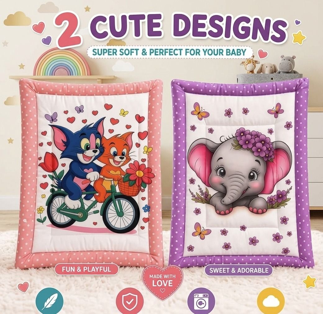 Cozy Baby Cartoon Floor Sleeping Mat pack of-2-image-4