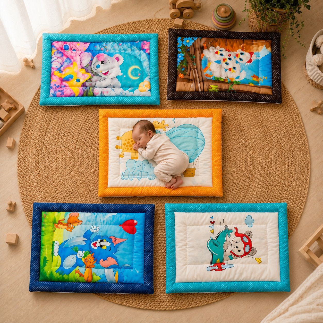 mkenterprisse Baby Sleeping Mat Pack of 5 (Multicolor)-picture-39