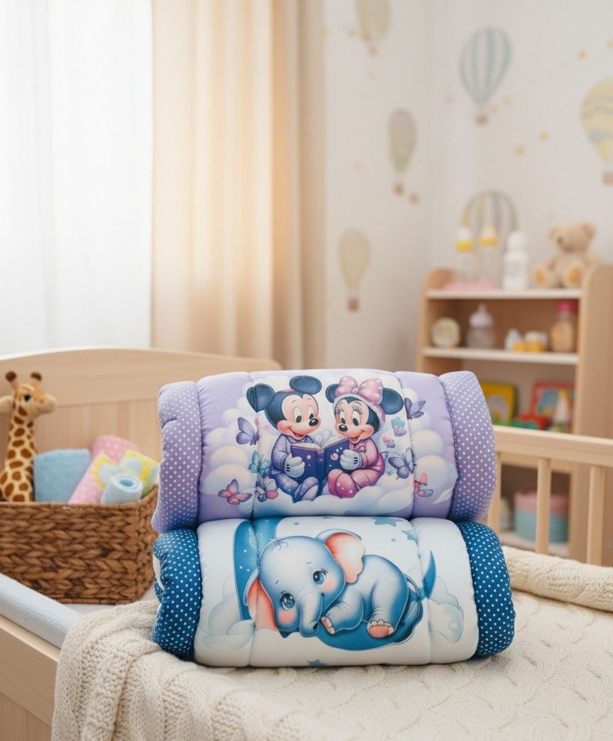 Cute Cartoon Character 2-Pc Infant Cotton Mattress Set Mickey & Elephant Designs-image-31