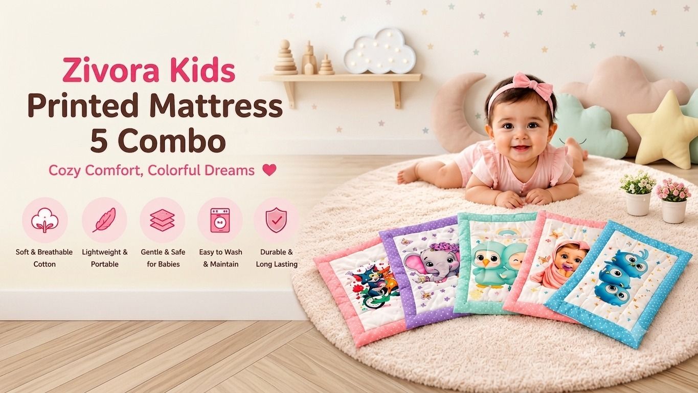 zivora kids Premium Cotton Godadi 5 Piece Set | Soft & Comfortable | All Season Bedding Set-picture-19