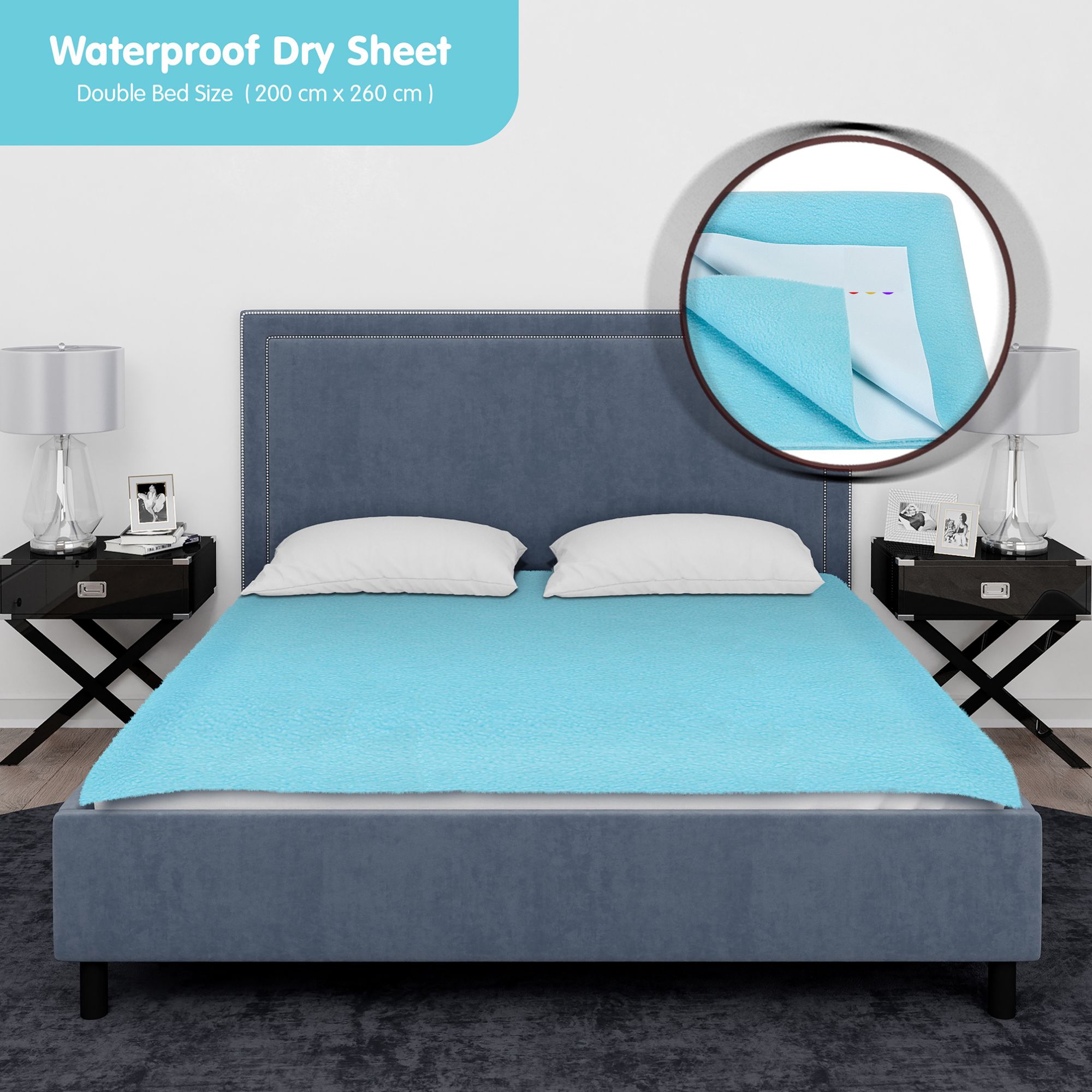 beybee Fast and Easy Dry Sheet Quick Original Baby Dry Sheet Double Bed-picture-20