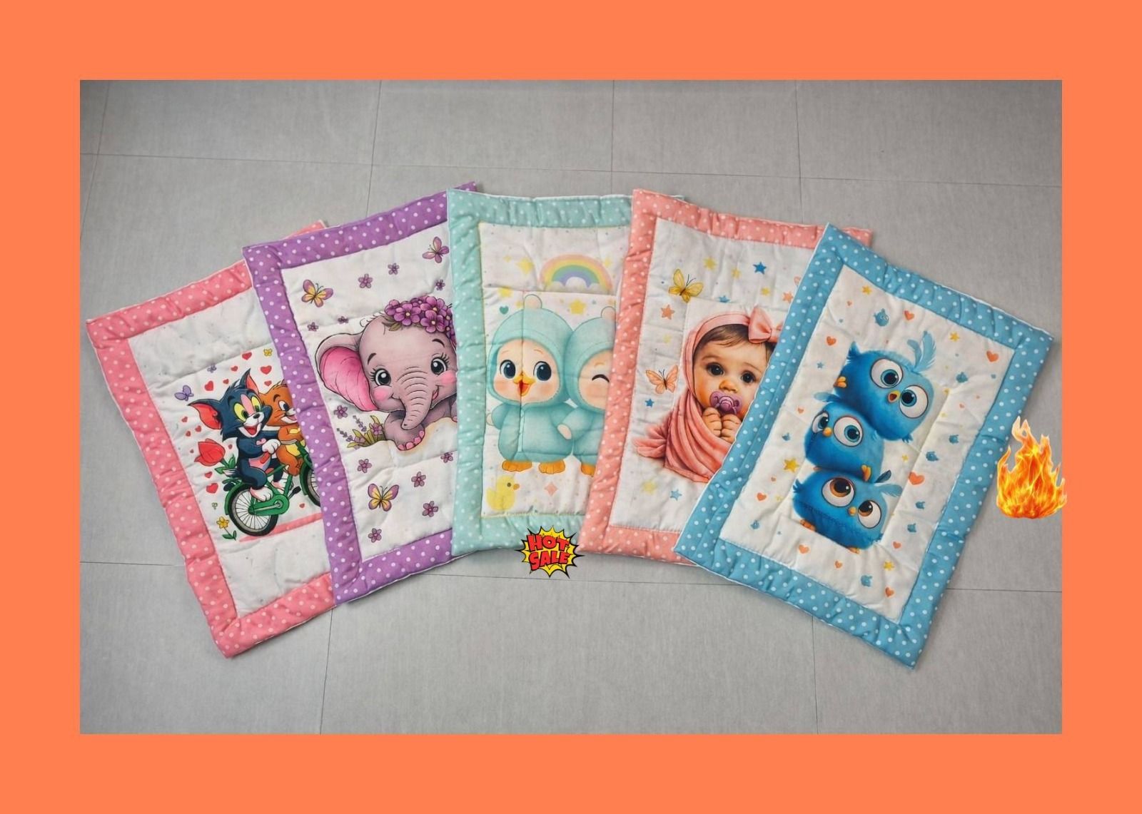 Cute Cartoon Print Baby Bedding Combo Angel Care Premium Baby Mat Pack of-5-image-19