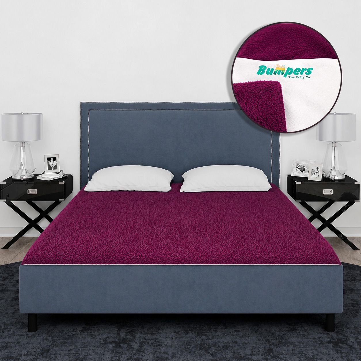 bumpers The Baby Co. Polycotton Baby Bed Protecting Mat (Plum , XX-Large)-picture-20