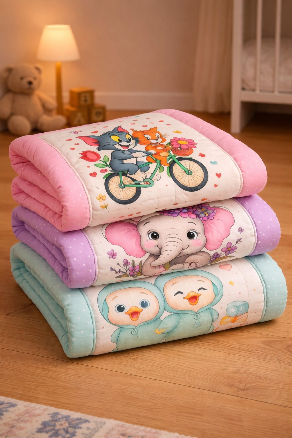 Baby Cotton Godadi Set of 3 – Multicolor Animals & Cartoon Prints-image-33
