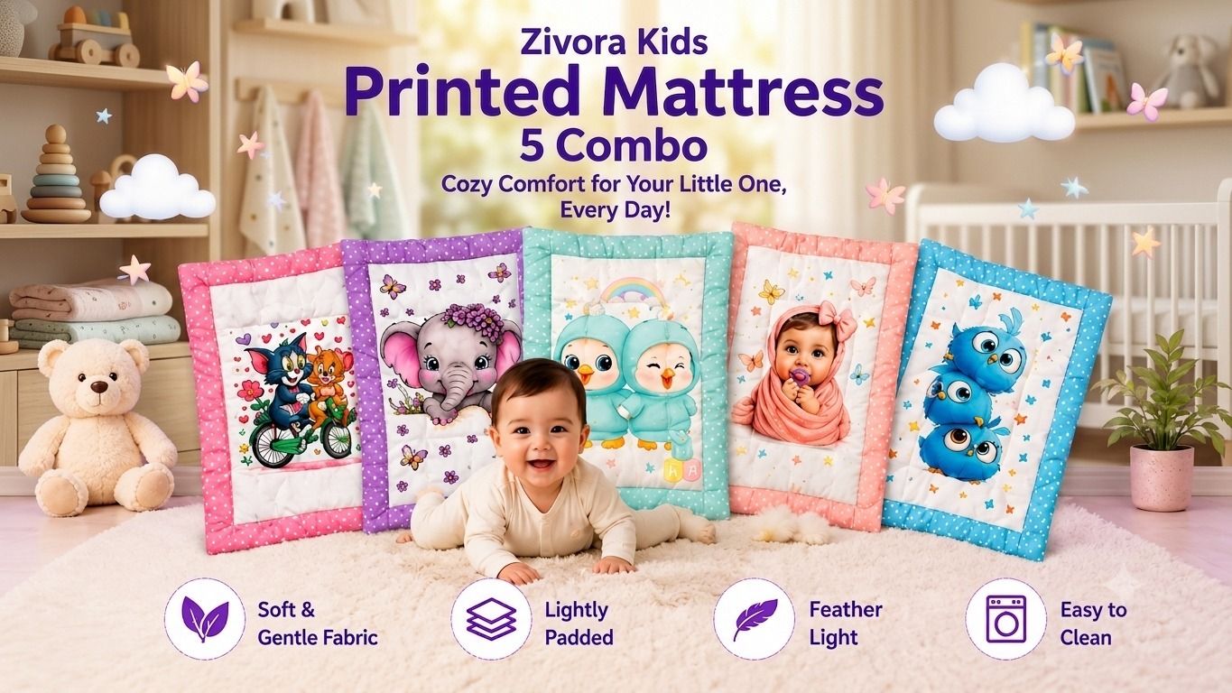 zivora kids Premium Printed Godadi 5 Piece Bedding Set | Comfortable Cotton Quilt-picture-23